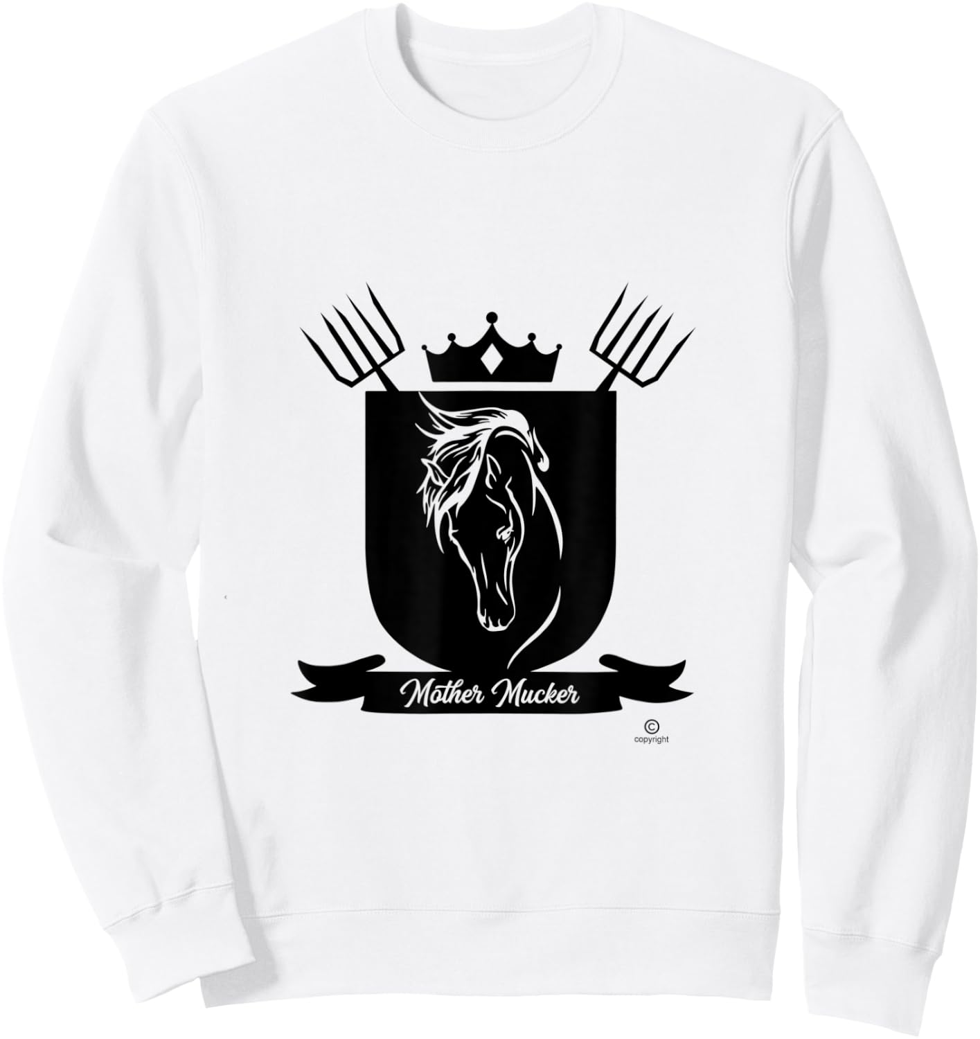Mother Mucker funny horse lover humorous stall cleaning Sweatshirt - Sweatshirt | White