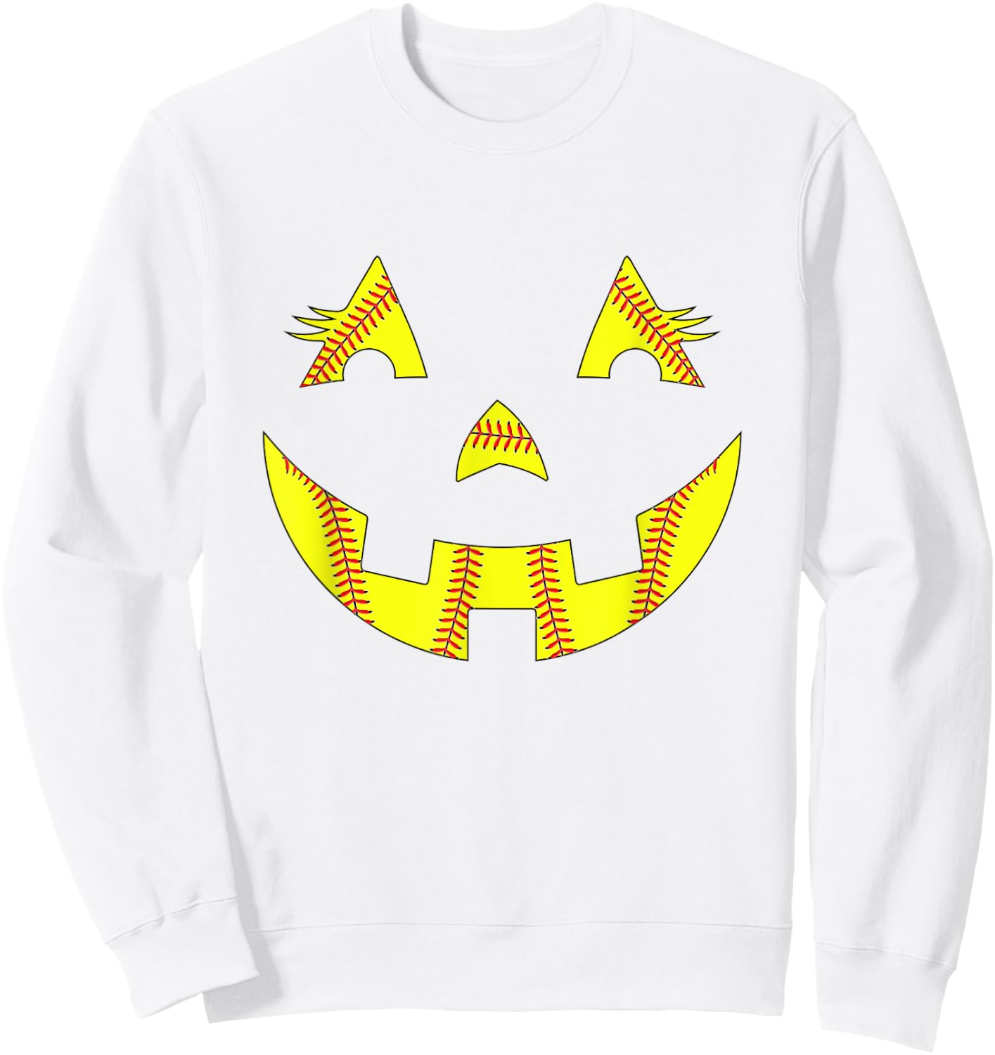 Jack O Lantern Softball Halloween Costume Mom Women Girls Sweatshirt - Sweatshirt | White