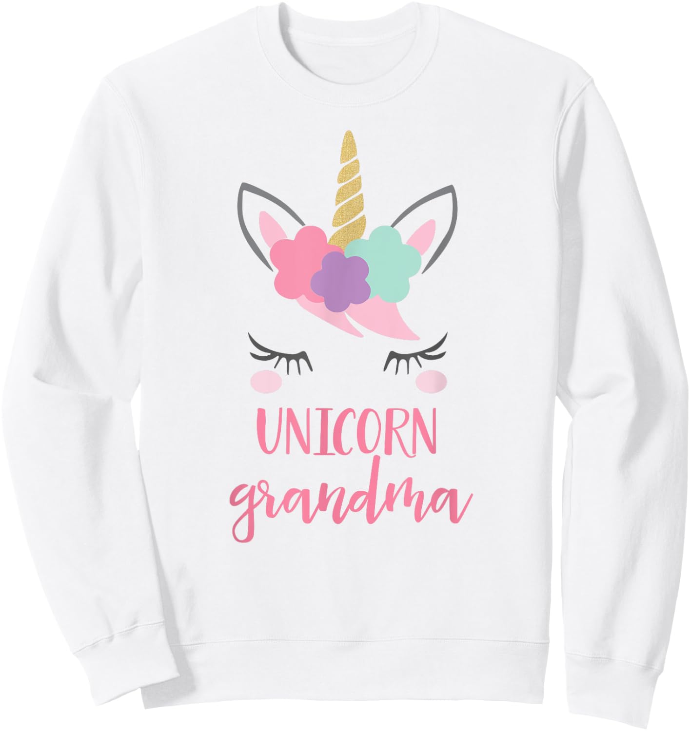 Unicorn Grandma Shirt, Grandma of the Birthday Girl Gift Sweatshirt - Sweatshirt | White