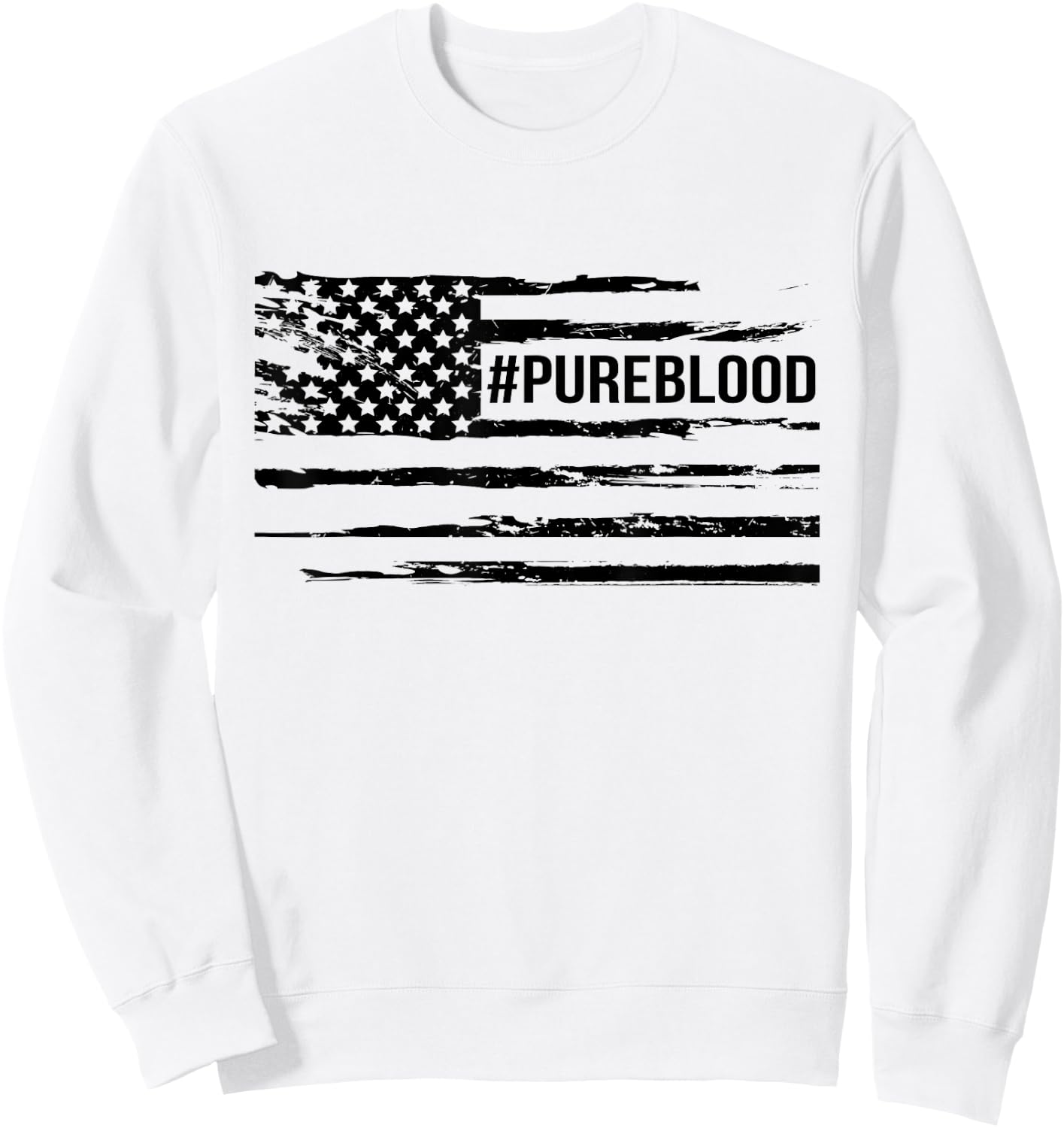 Pure Blood Movement #Pureblood Freedom Vintage Patriotic Sweatshirt - Sweatshirt | White