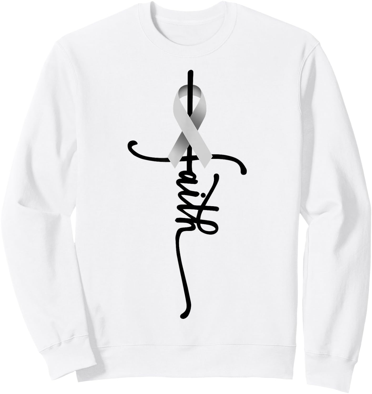 Lung Cancer Faith Lung Cancer Awareness November Support Sweatshirt - Sweatshirt | White