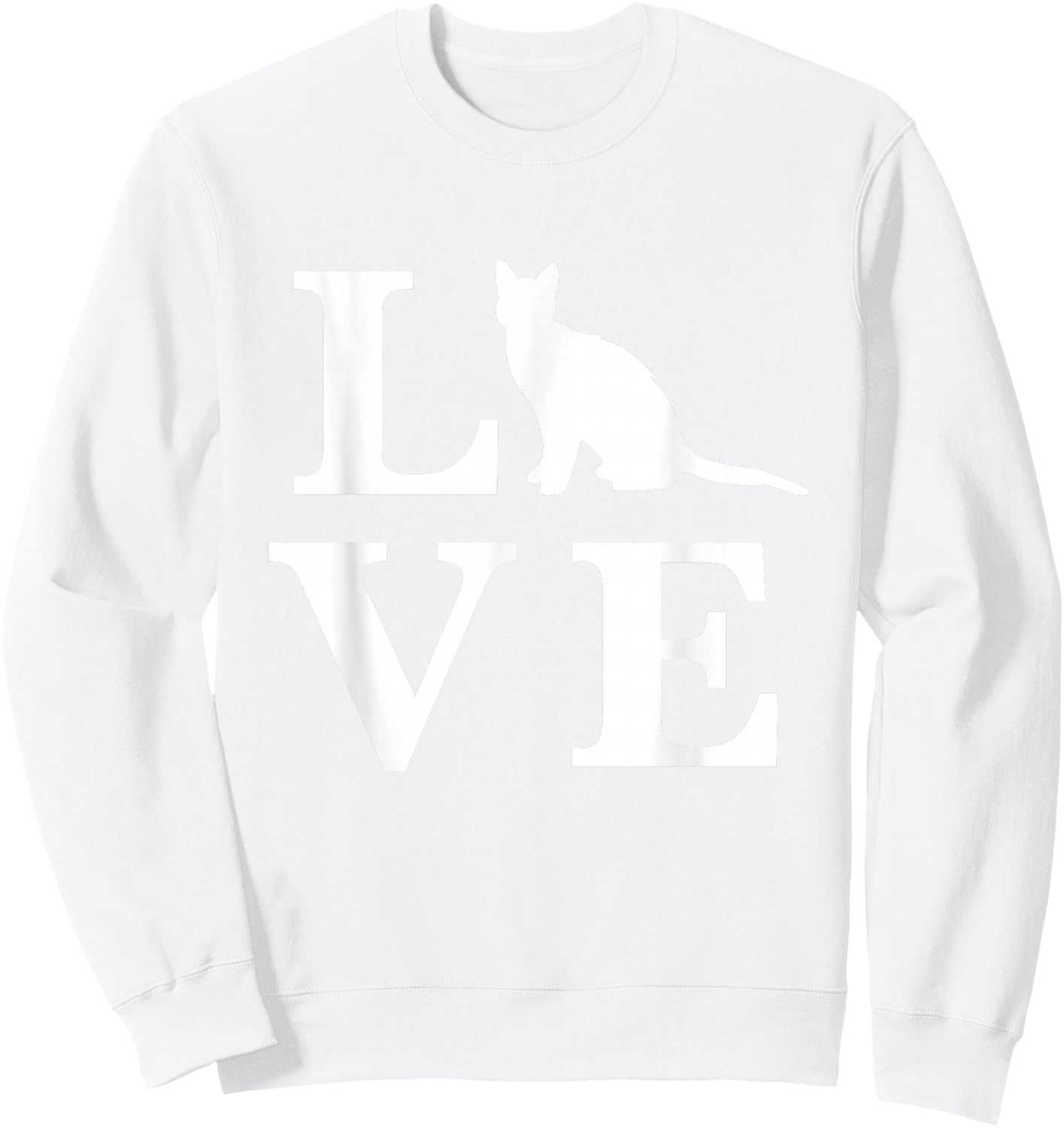 Funny Valentines Day I Love Cats Kitty Cat Lover Sweatshirt - Sweatshirt | White