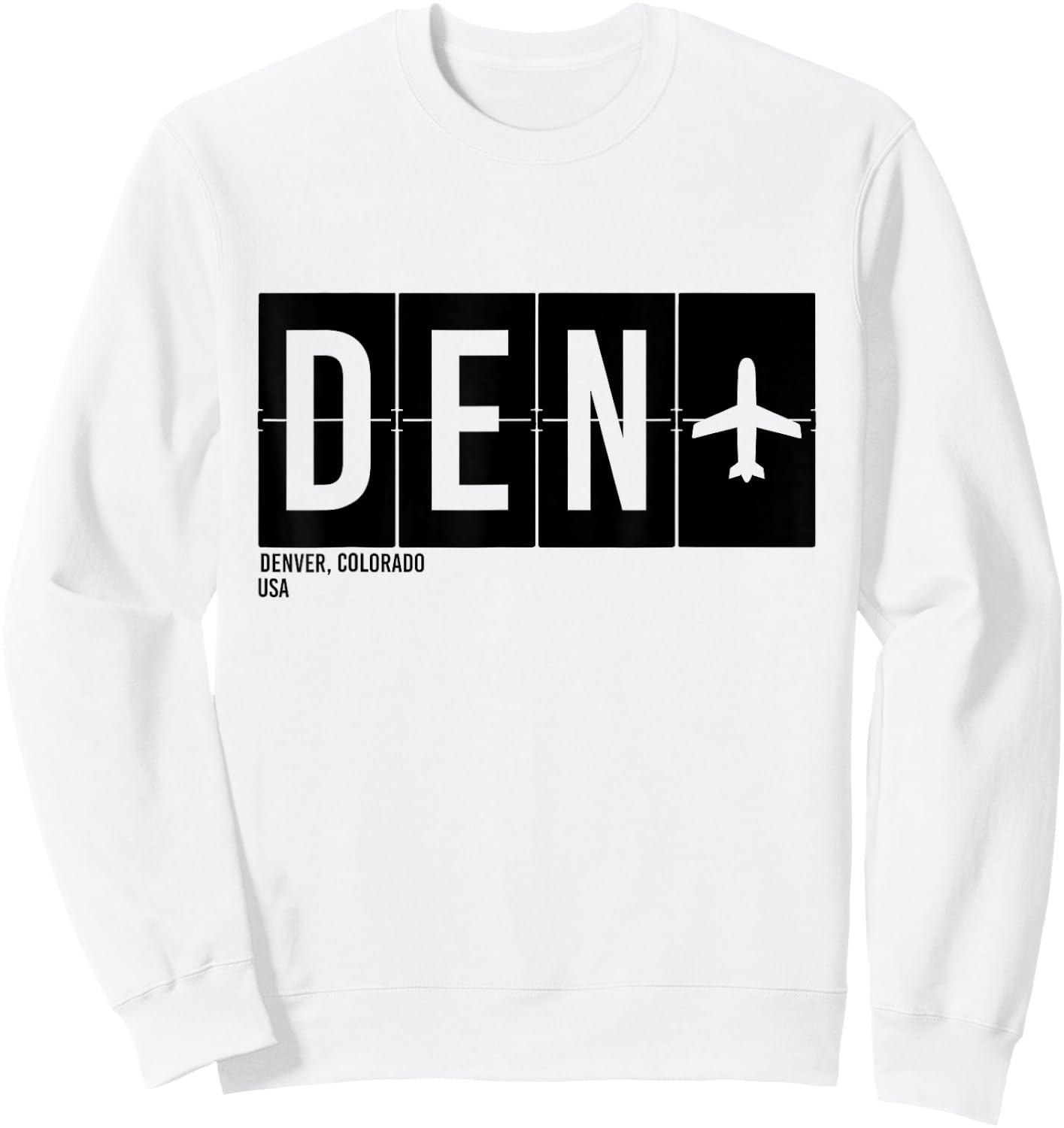 DEN Denver Colorado USA Airport Code International Travel Sweatshirt - Sweatshirt | White