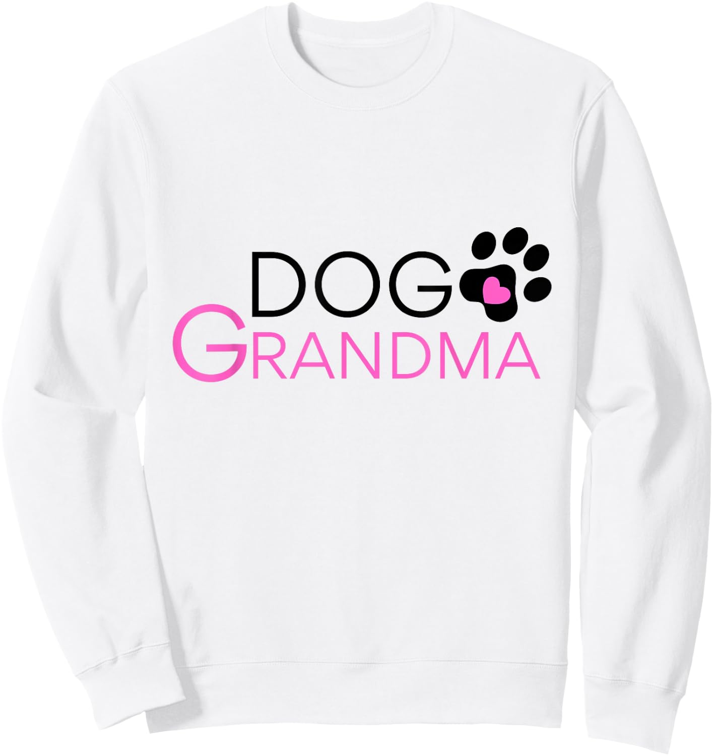 Dog Grandma Short Sleeve Paw Print Sweatshirt - Sweatshirt | White