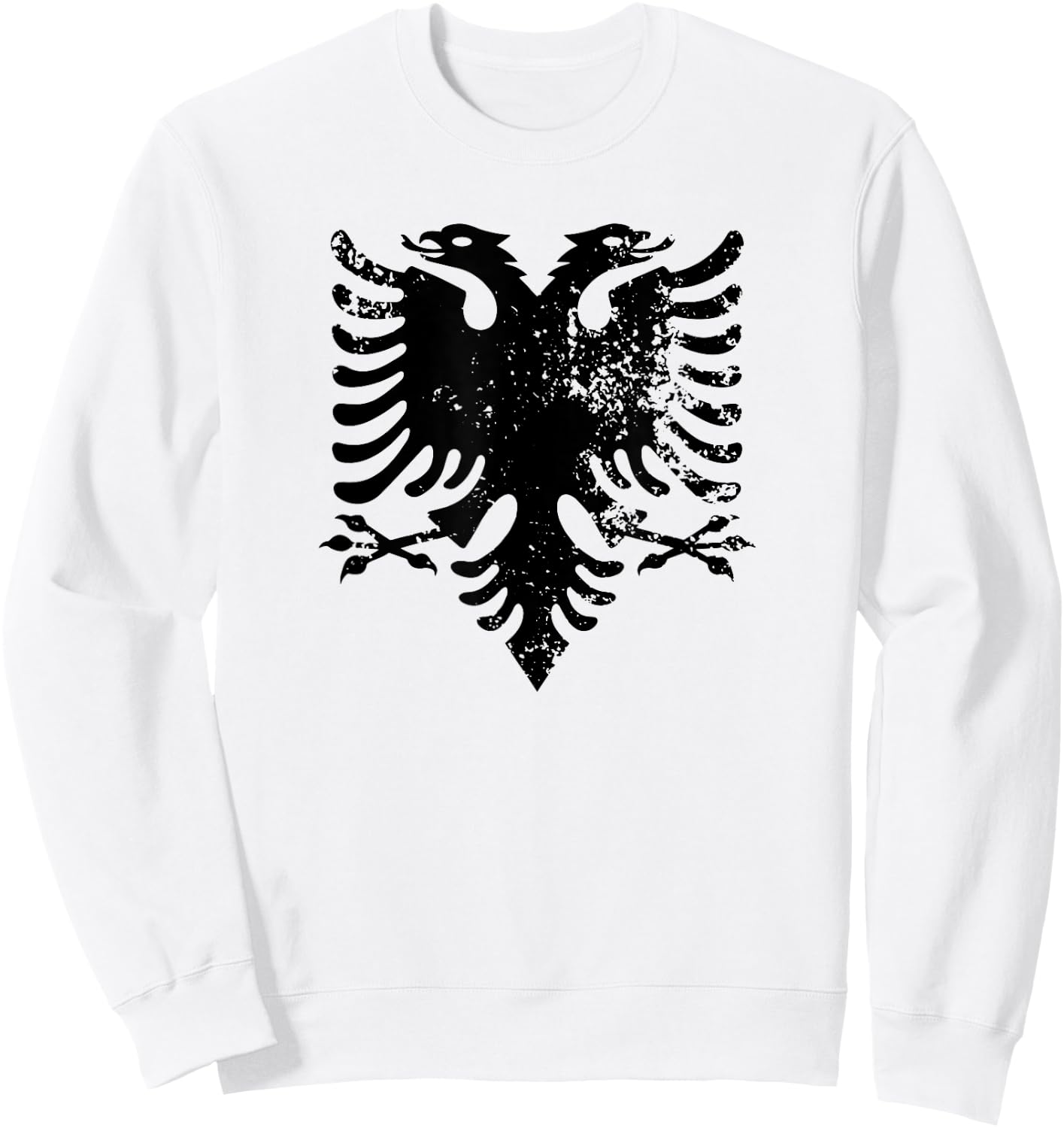 Albanian Flag Shirt Double Headed Eagle Albania Sweatshirt - Sweatshirt | White