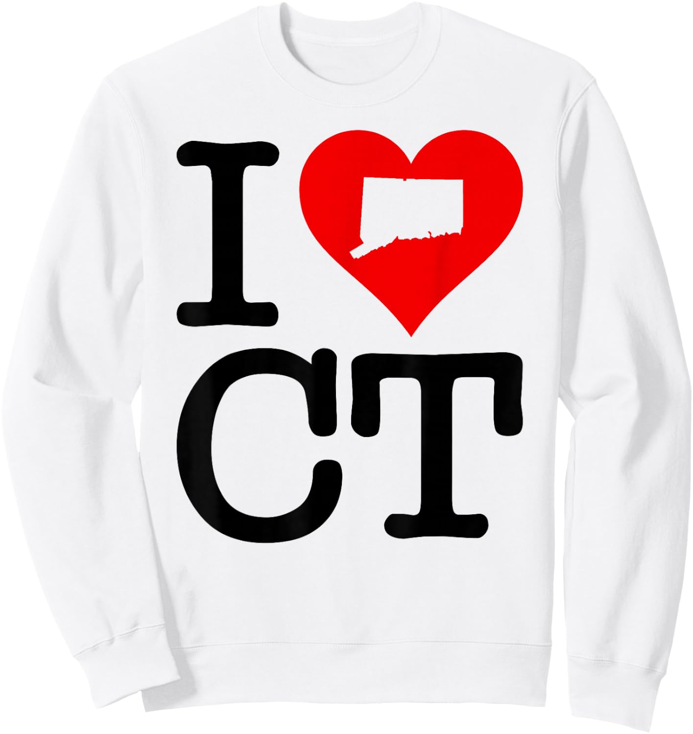 I Love Heart Connecticut Ct Sweatshirt - Sweatshirt | White