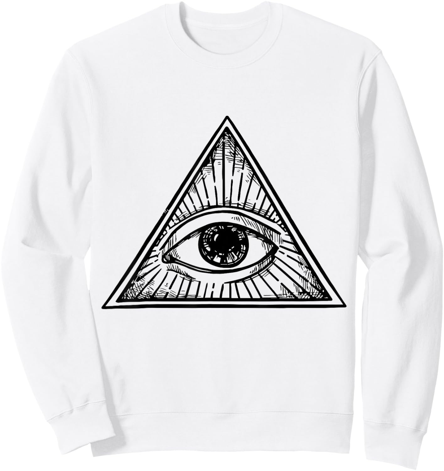All Seeing Eye Conspiracy Believe Illuminati Pyramid Sweatshirt - Sweatshirt | White