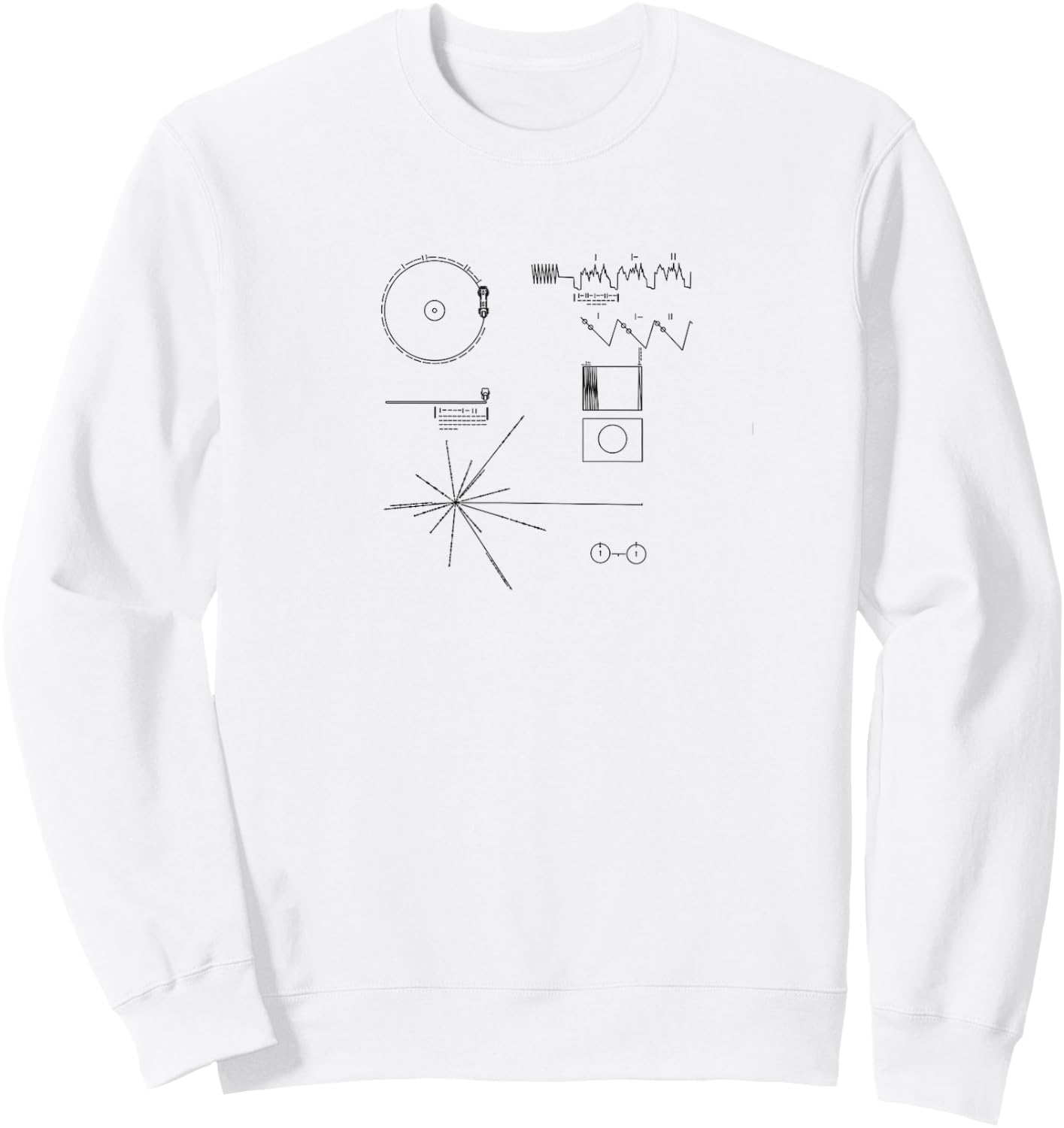 Voyager Golden Record NASA T Shirt Sweatshirt - Sweatshirt | White