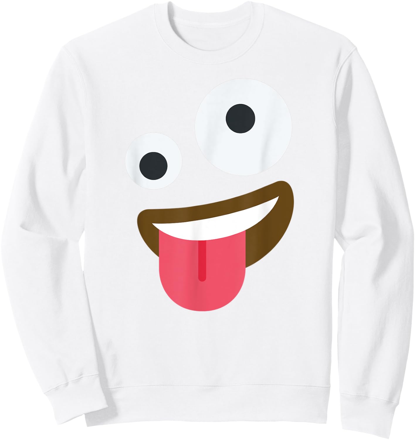 Zany Emoticon Face Crazy Eyes Wild Goofy costume Sweatshirt - Sweatshirt | White