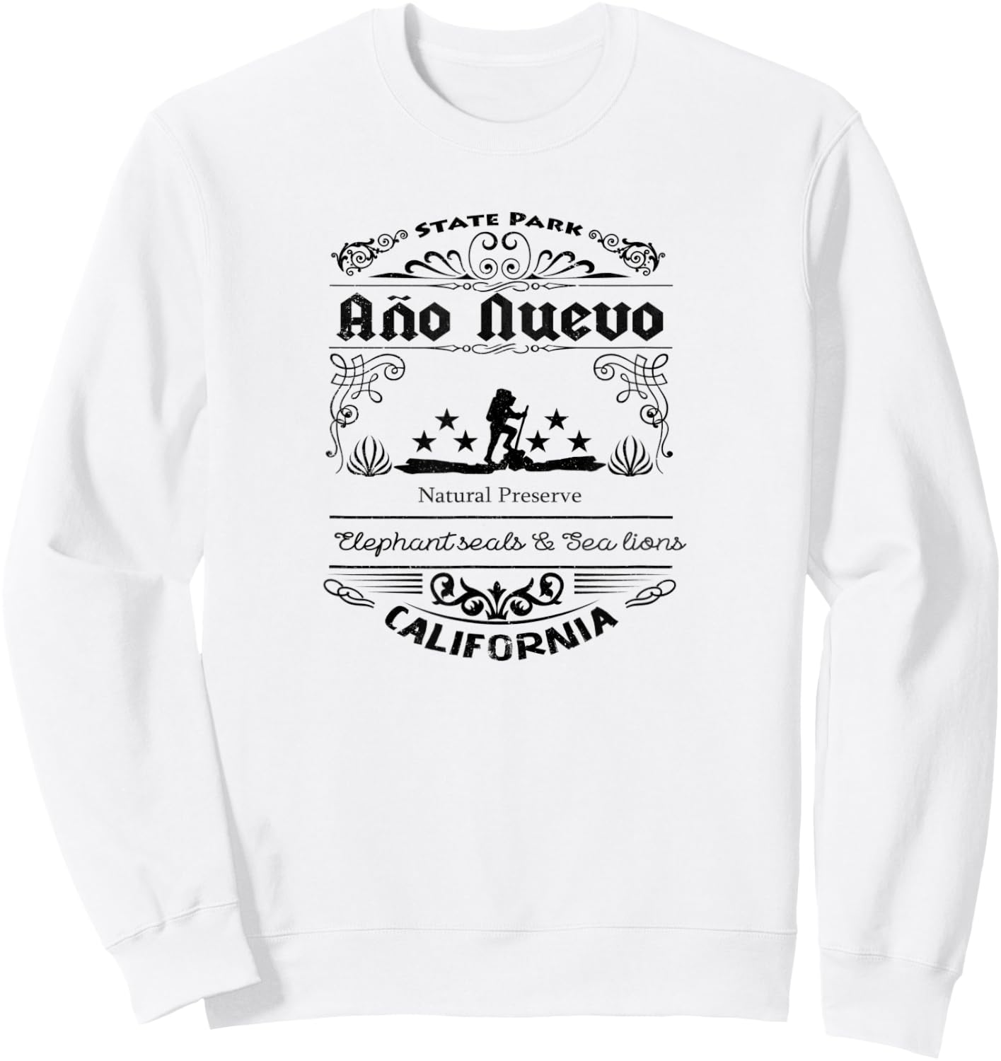 Año Nuevo State Park California vintage style Sweatshirt - Sweatshirt | White