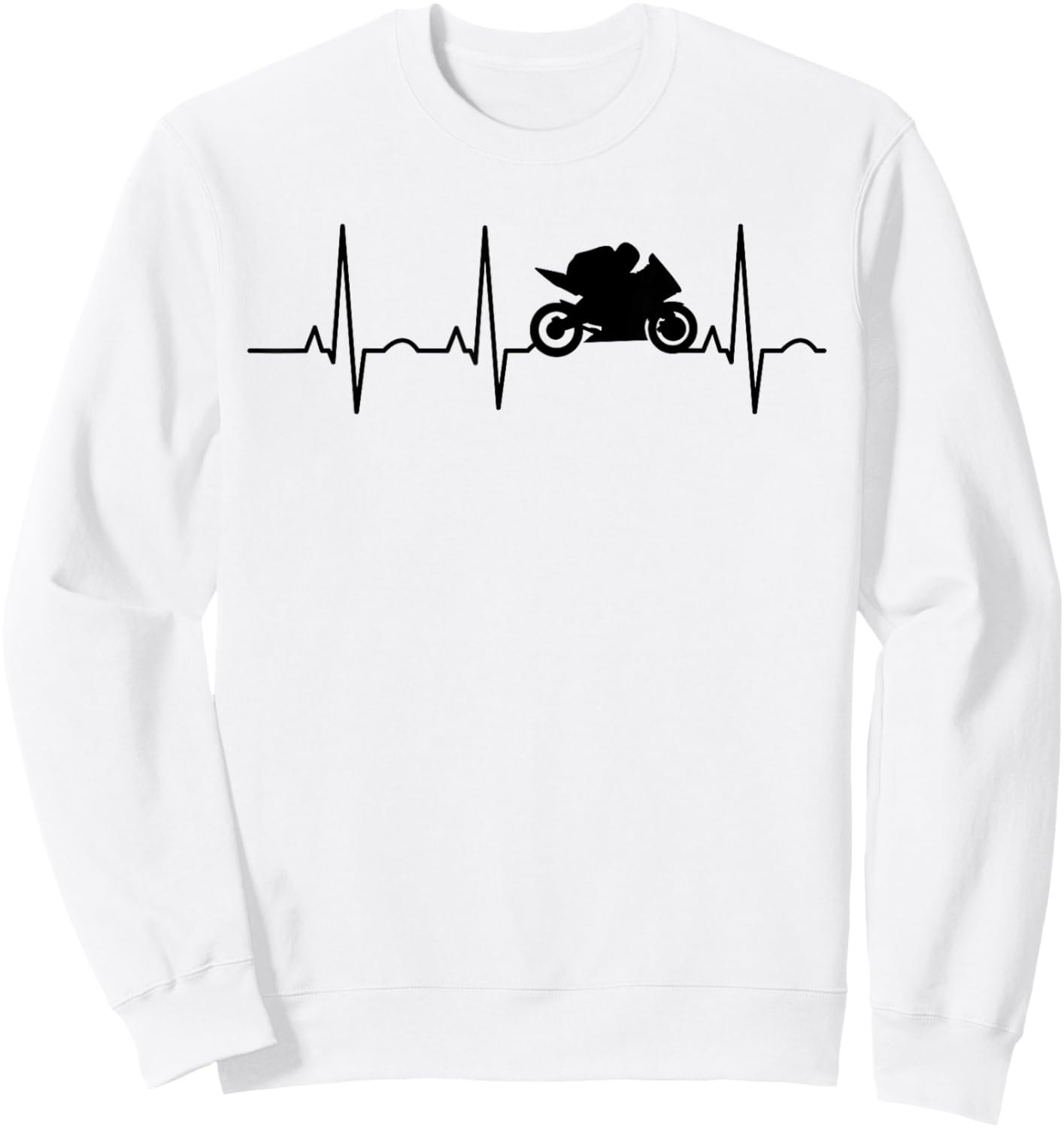 Motorcycle heartbeat supersport racing machine moped Sweatshirt - Sweatshirt | White