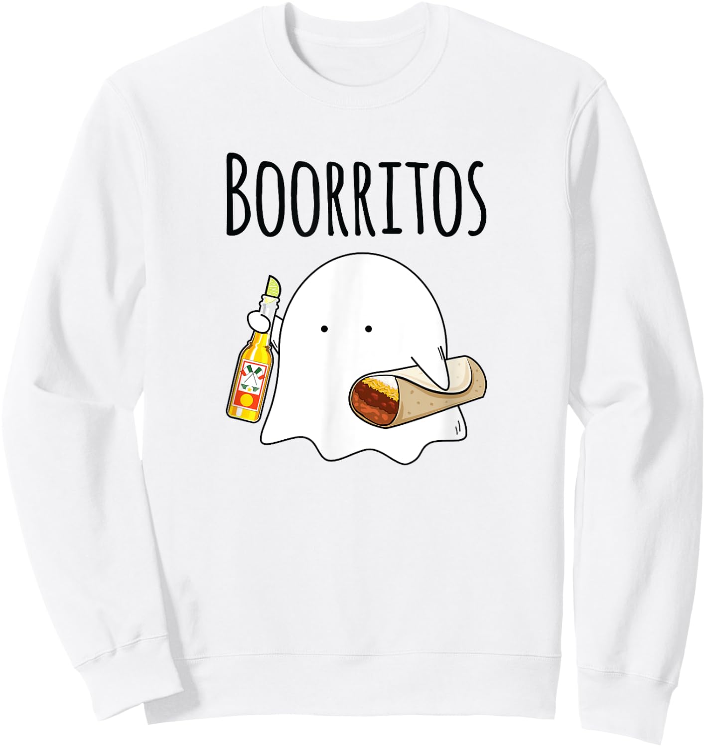 Halloween Shirt Men Kids Women Funny Mexican Burrito Sweatshirt - Sweatshirt | White