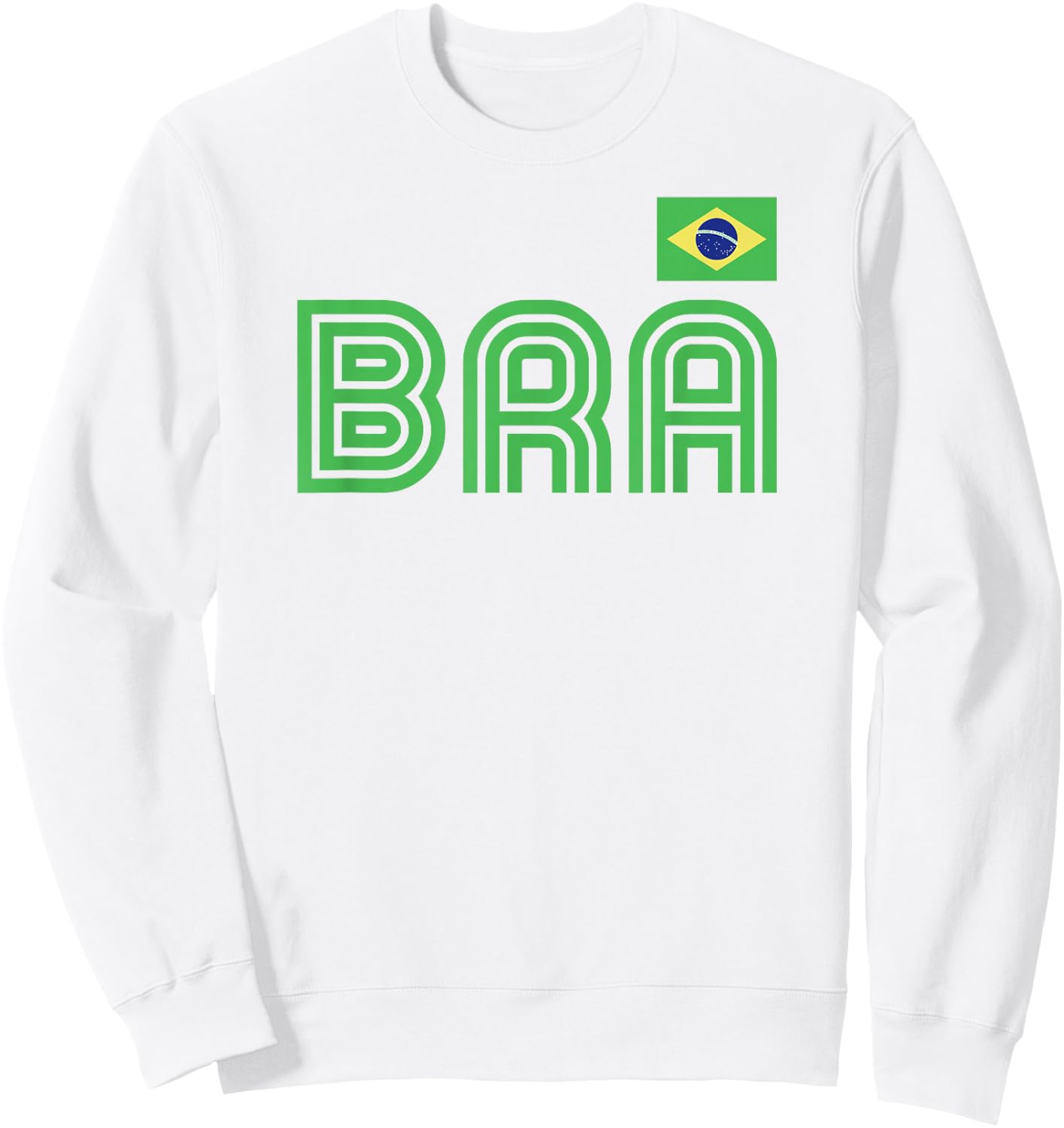 Brazil Flag Retro International Country Brasil Pride Sweatshirt - Sweatshirt | White