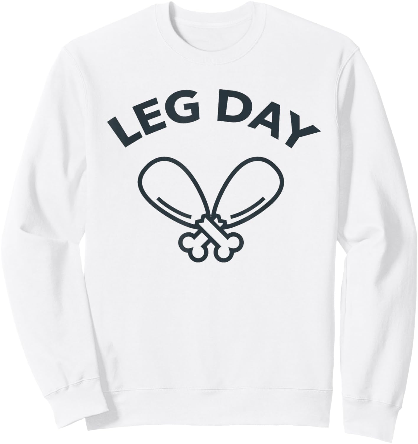 Funny Turkey Gym Workout Thanksgiving Leg Day Sweatshirt - Sweatshirt | White