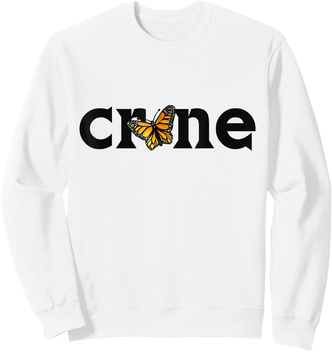 Crone Monarch Butterfly Elder Witch Woman Sweatshirt - Sweatshirt | White