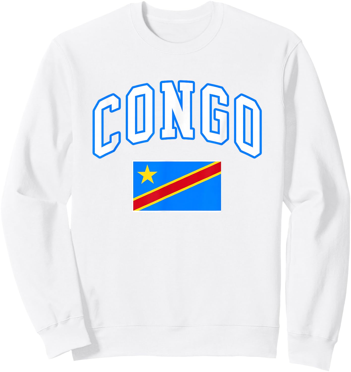 Congo Flag Congolese Retro Vintage Classic Graphic Sweatshirt - Sweatshirt | White