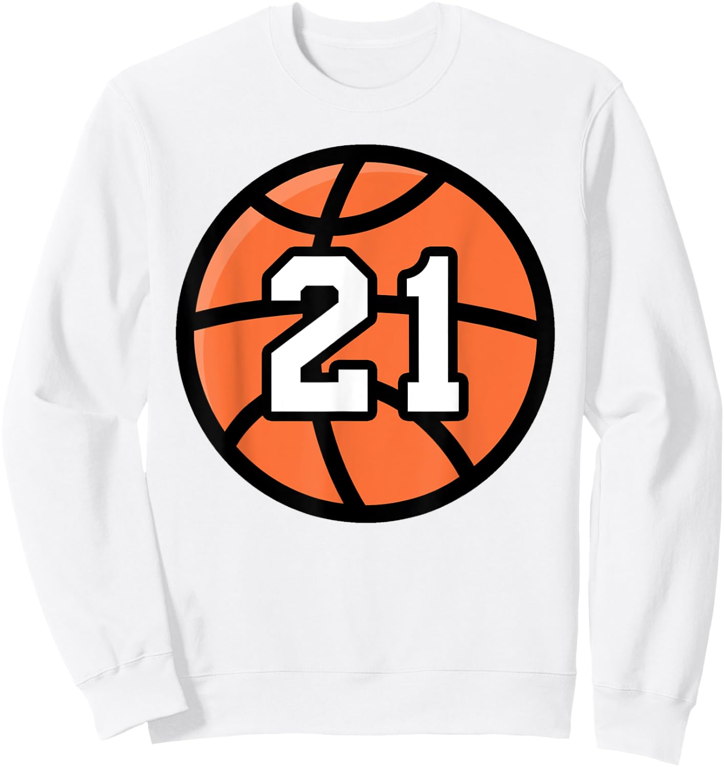 Classic Sport Basketball 21 Jersey Number Sweatshirt - Sweatshirt | White