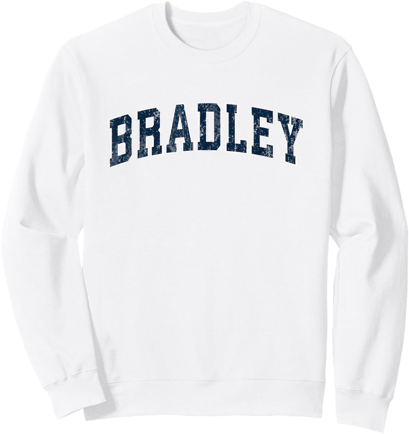 Bradley Illinois IL Vintage Sports Design Navy Design Sweatshirt - Sweatshirt | White