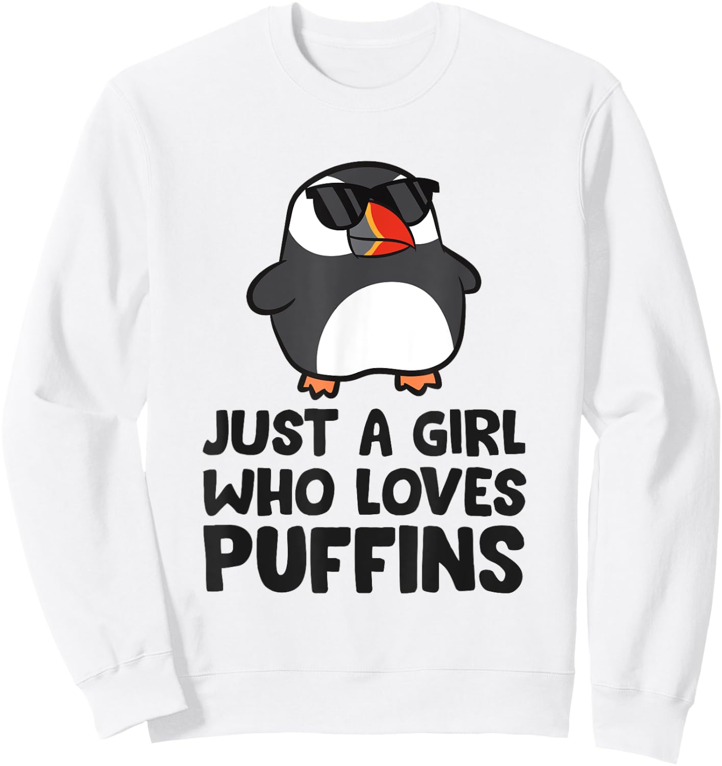 Just a Girl Who Loves Puffins Sweatshirt - Sweatshirt | White