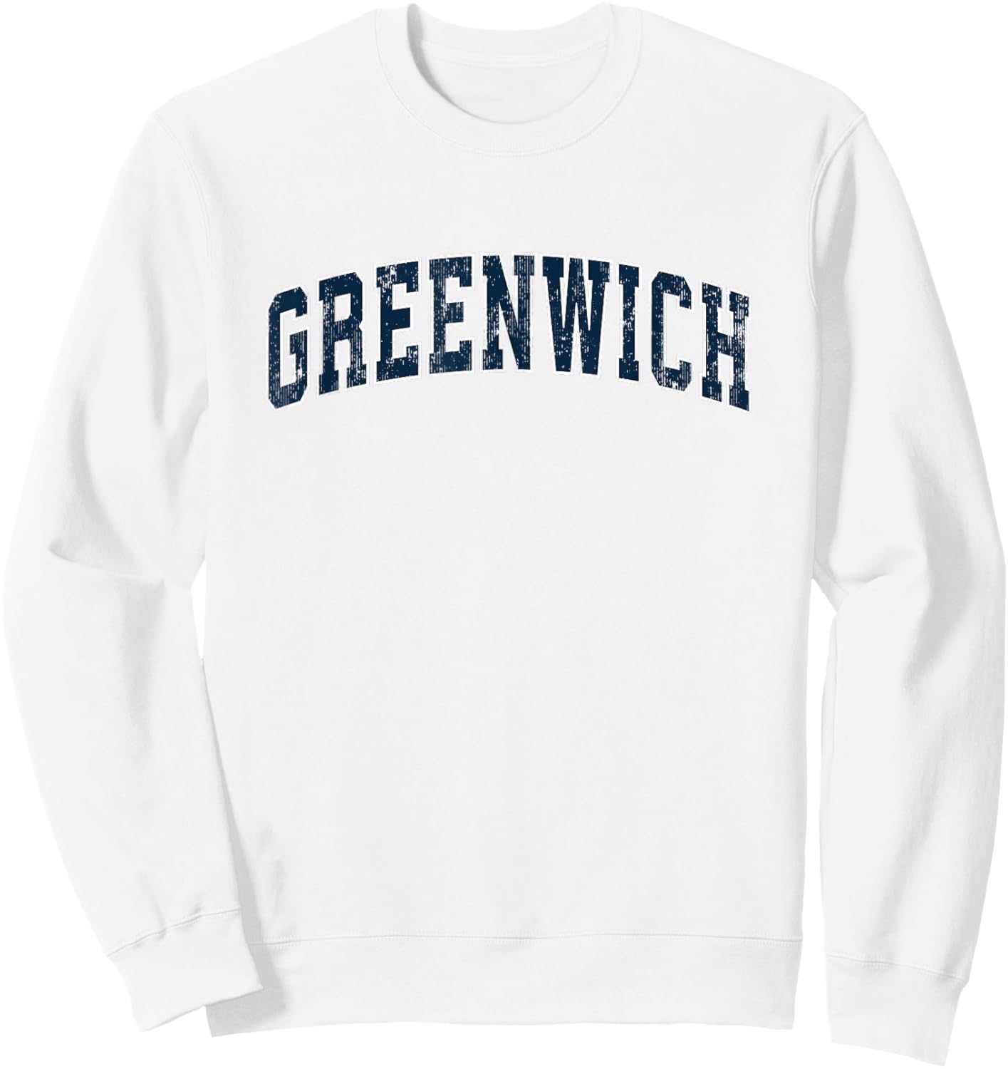 Greenwich Connecticut CT Vintage Sports Design Navy Design Sweatshirt - Sweatshirt | White