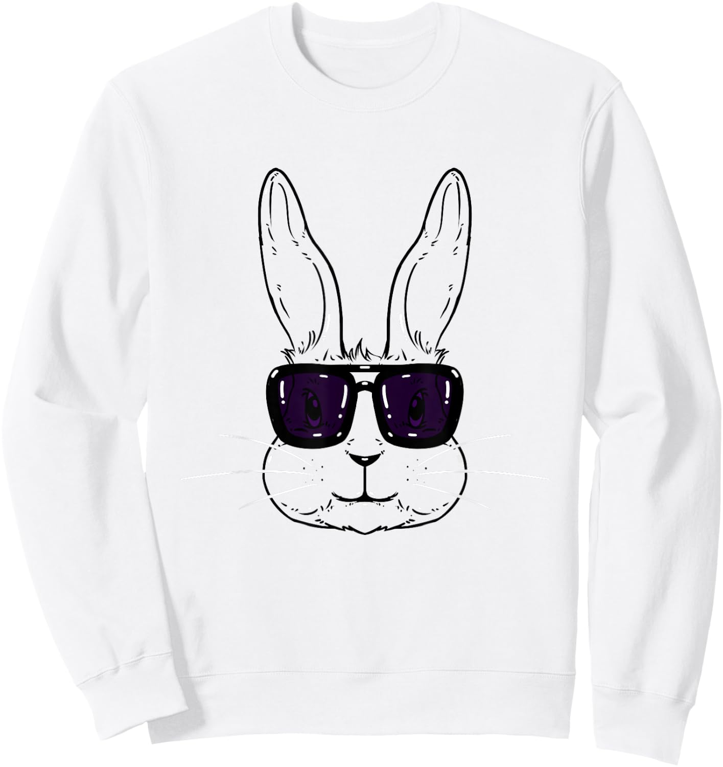 Happy Easter Day Gift Shop Bunny Face With Sunglasses Easter Day For Boys Men Kids , Grey Sweatshirt - Sweatshirt | White