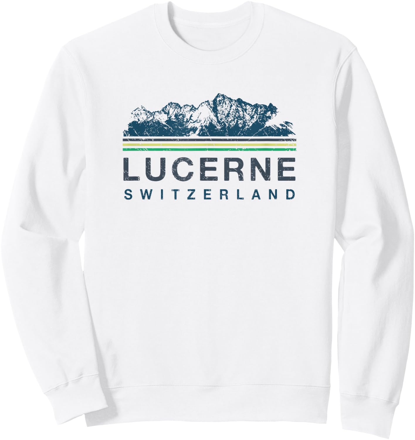 Lucerne Switzerland Swiss Mountain Climbing Retro Sweatshirt - Sweatshirt | White