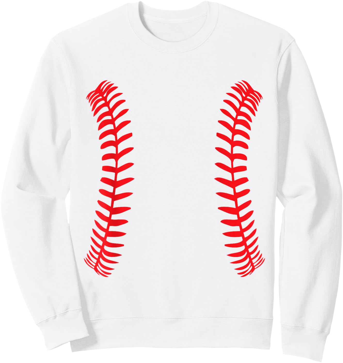 Baseball Stitches Ball Double Stitches Softball Sweatshirt - Sweatshirt | White