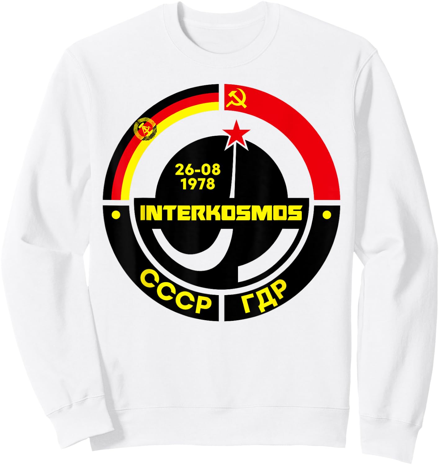 DDR GDR East East Nostalgia Intercosmos USSR Sweatshirt - Sweatshirt | White