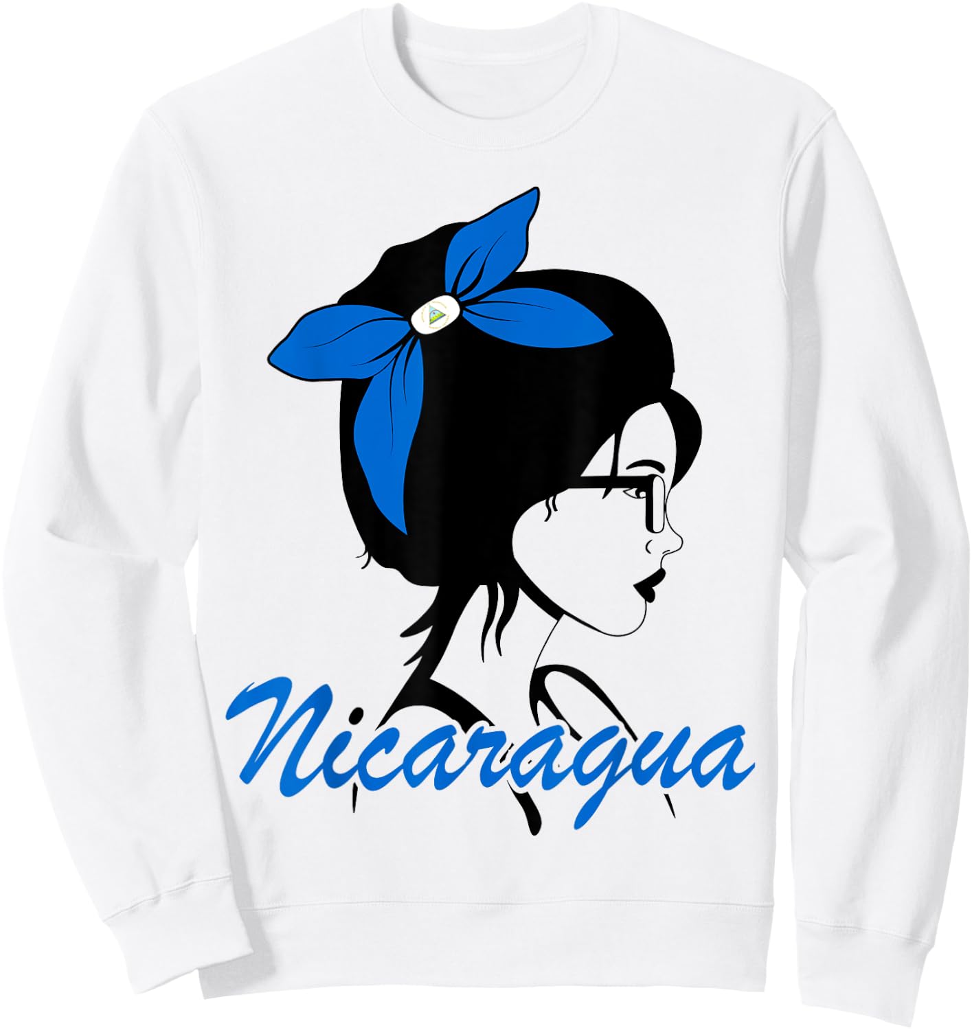 Nicaragua Girl Nicaraguan Mujer Nicaragueña flag Sweatshirt - Sweatshirt | White
