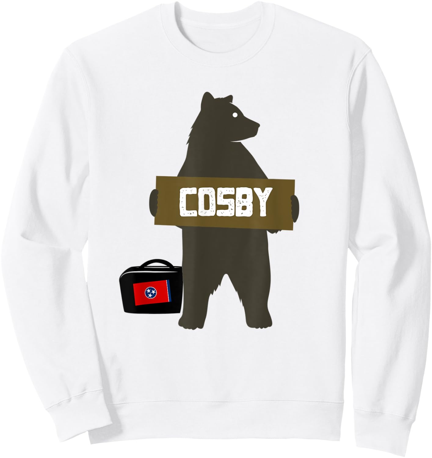 Cosby, Tennessee Smoky Mountains Hitchhiking Bear Sweatshirt - Sweatshirt | White