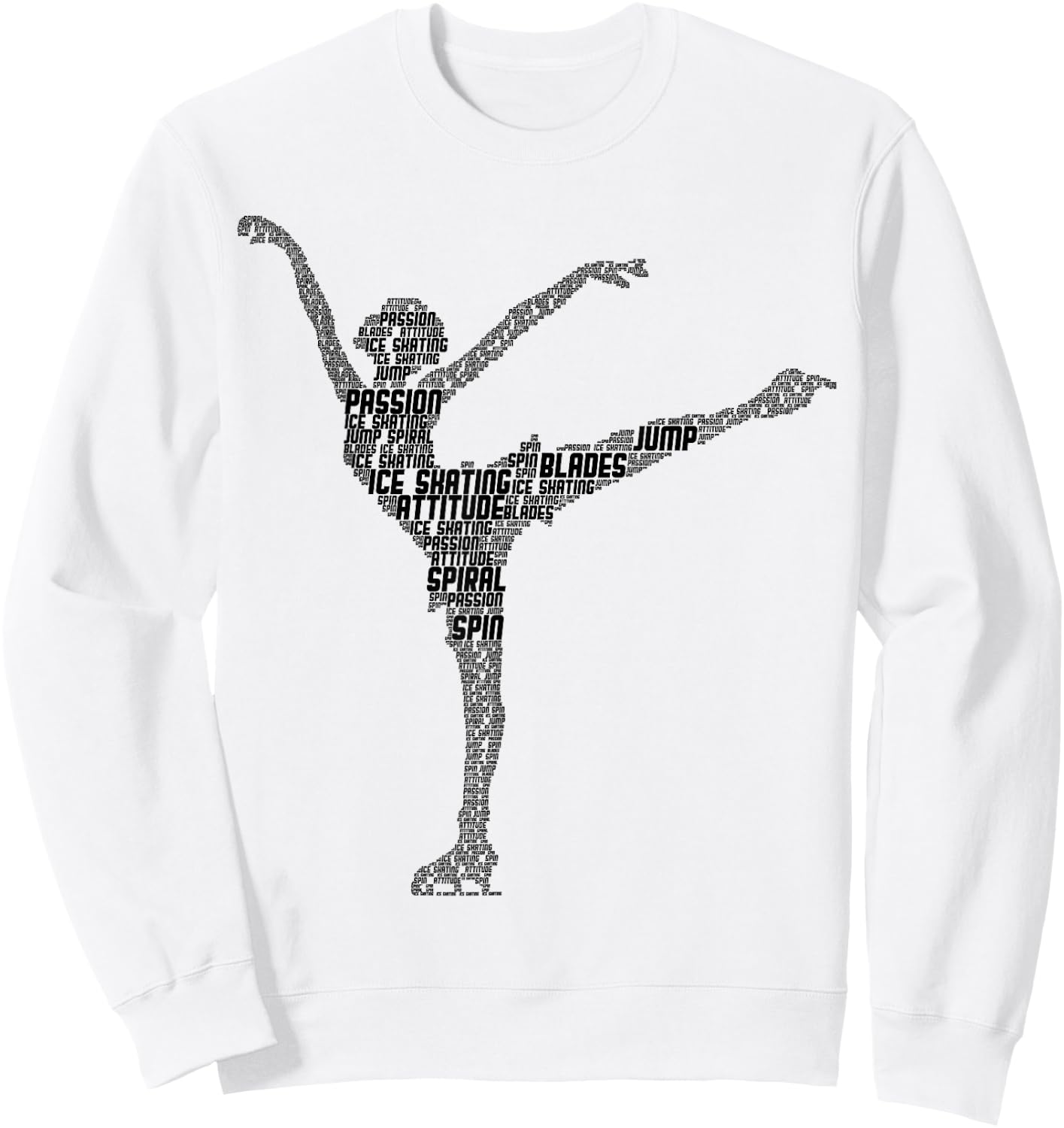 Figure Skating Ice Skates Girls Ladies Sweatshirt - Sweatshirt | White