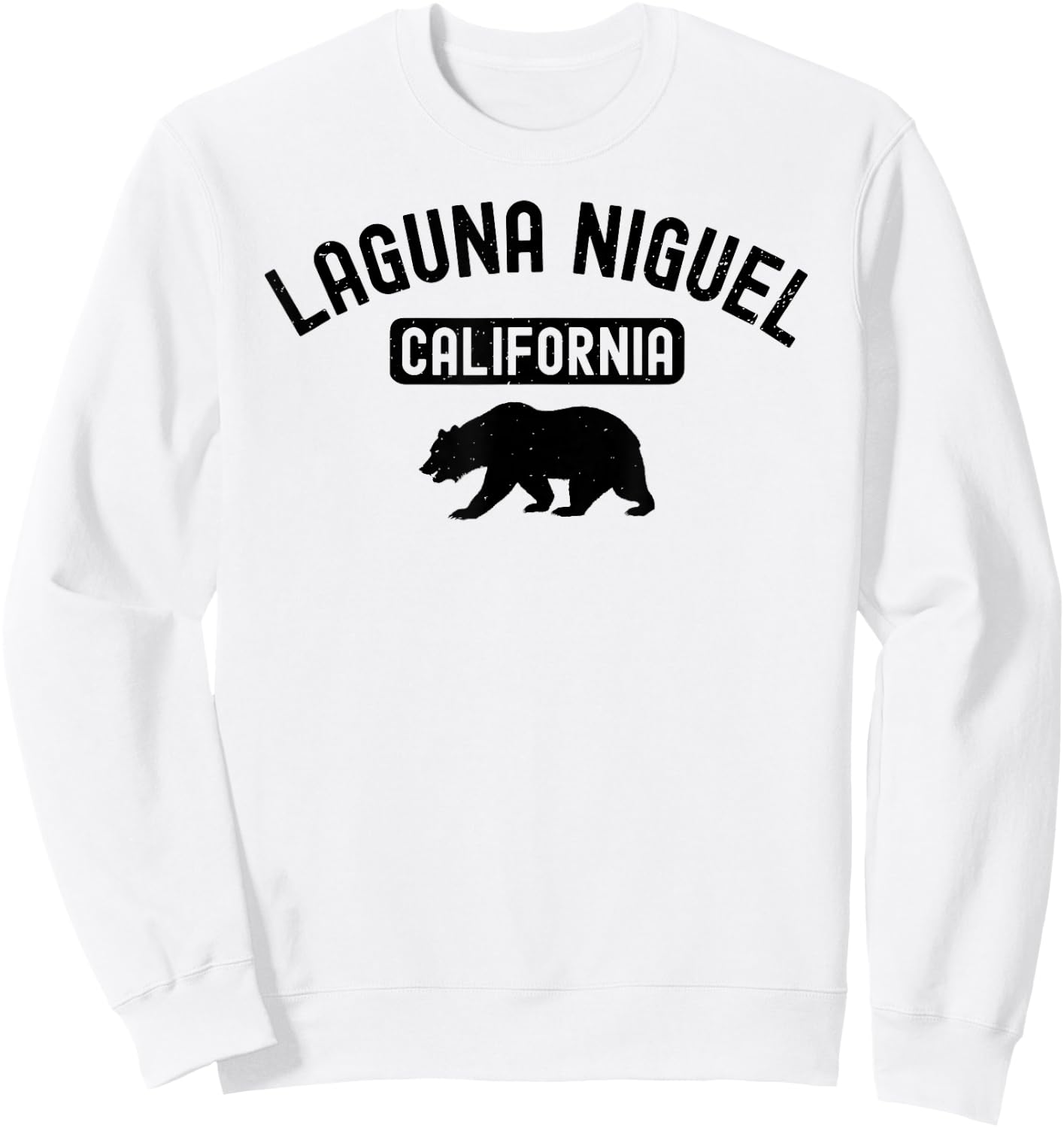 Laguna Niguel California USA Flag Vintage Bear Orange County Sweatshirt - Sweatshirt | White