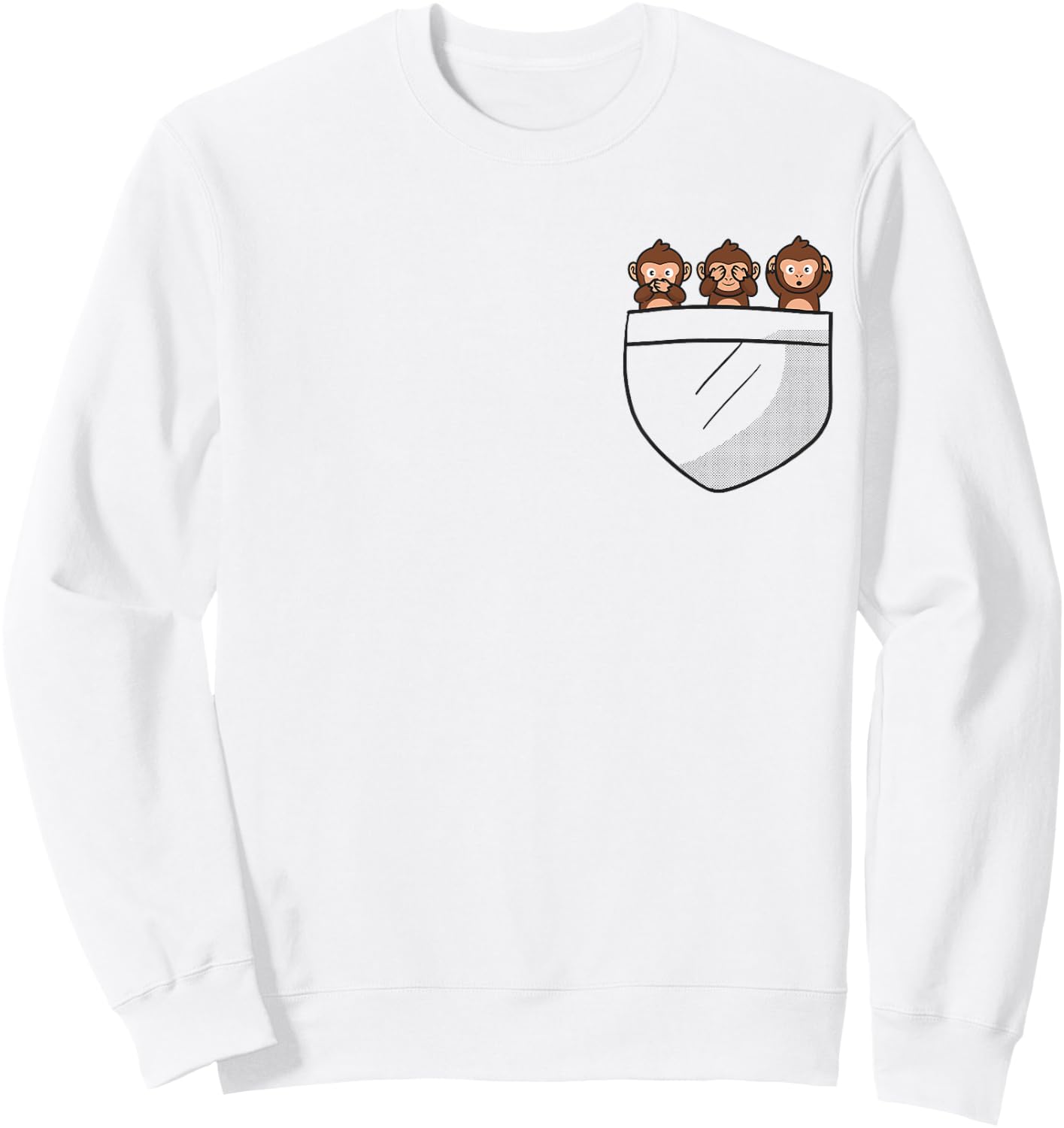 See three wise monkeys, hear no evil animal in the bag Sweatshirt - Sweatshirt | White