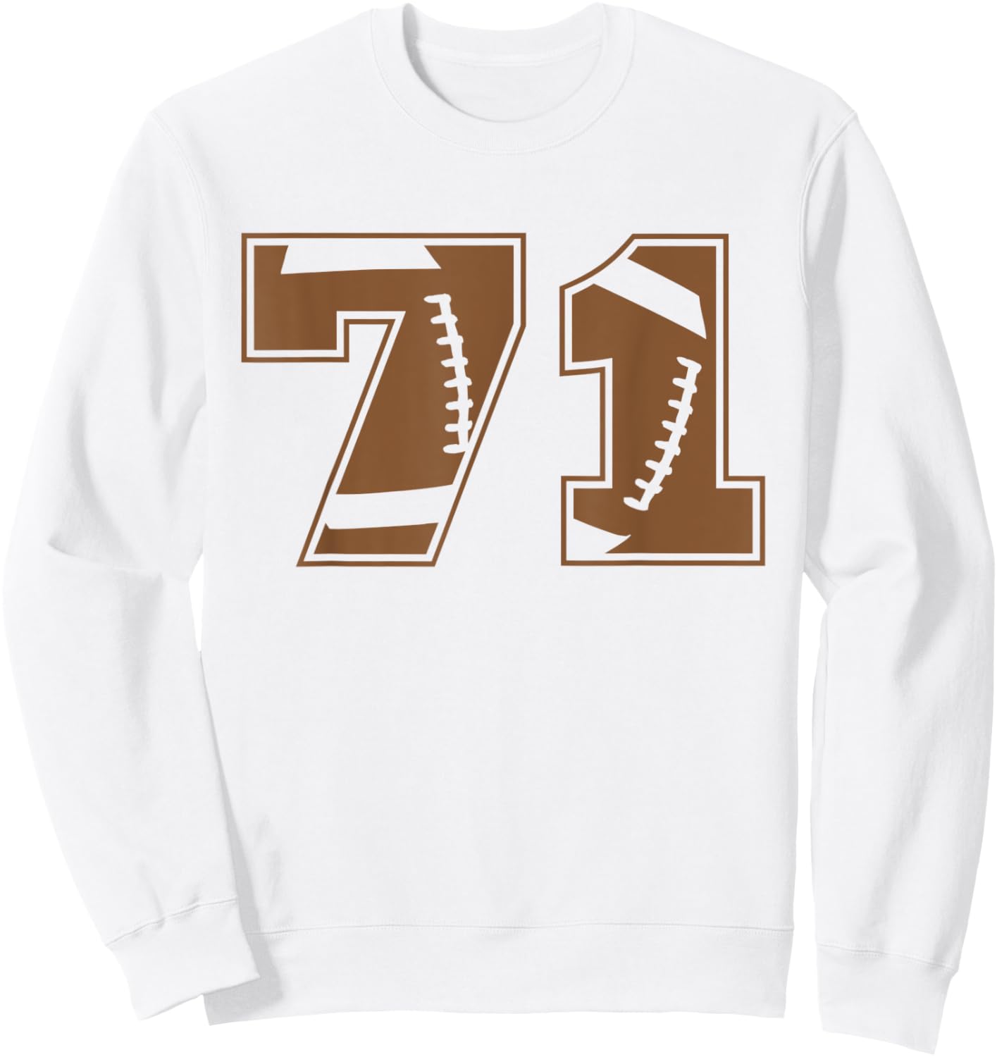 Football 71 Jersey Number Sweatshirt - Sweatshirt | White