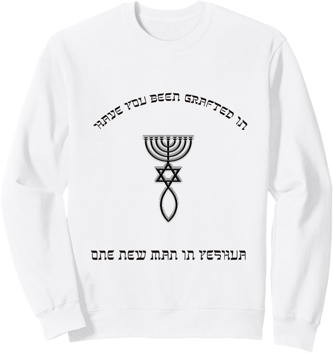 Grafted In Messianic Christians | Messianic Seal Sweatshirt - Sweatshirt | White