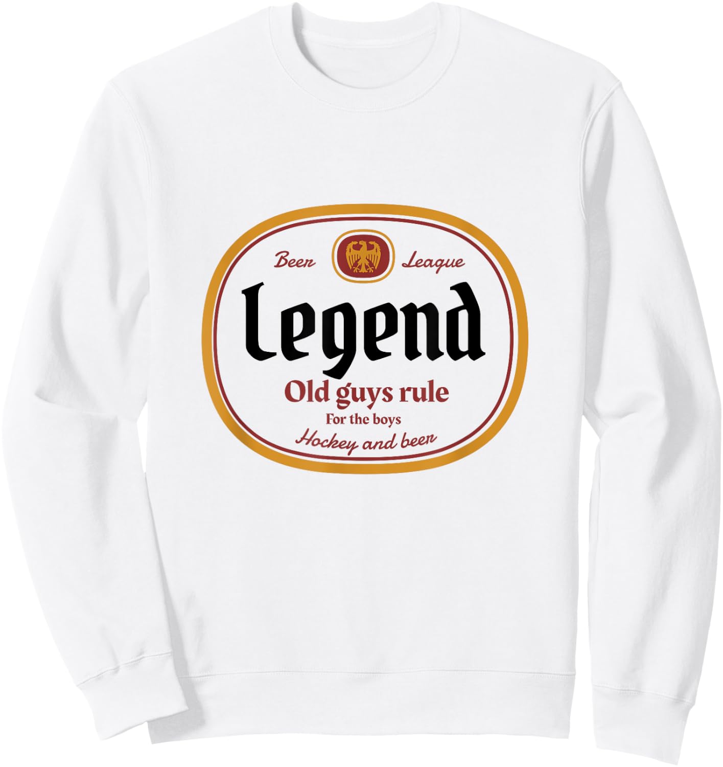 Beer League Legend Hockey Beer Label Sweatshirt - Sweatshirt | White