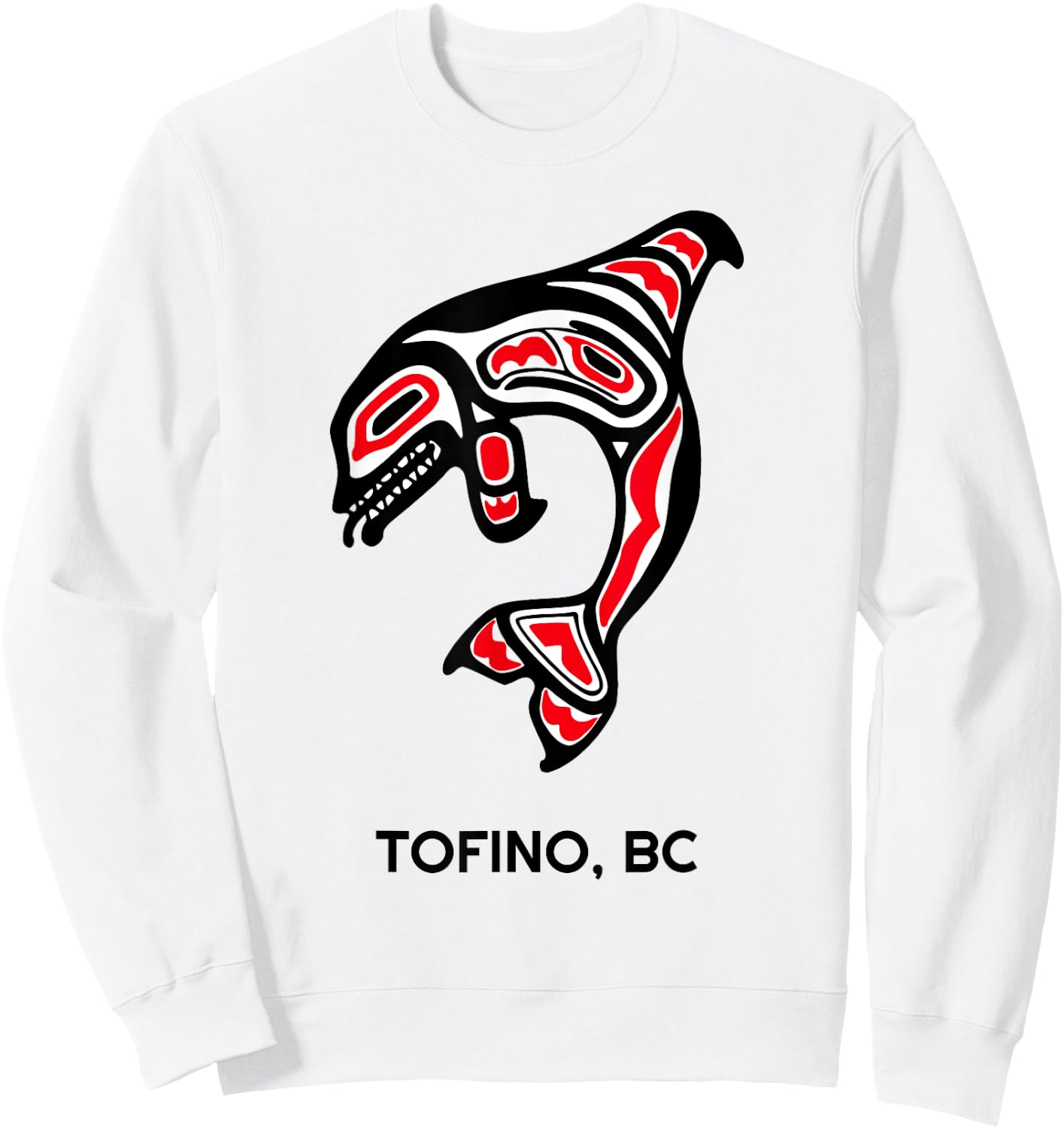 Tofino BC Canada Native Fishermen Tribal Orca Killer Whales Sweatshirt - Sweatshirt | White