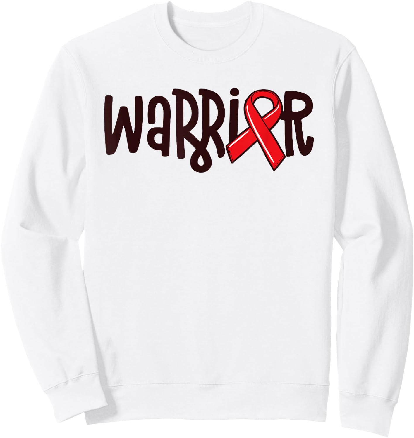 Warrior Pulmonary Embolism Awareness Blood Clot Red Ribbon Sweatshirt - Sweatshirt | White