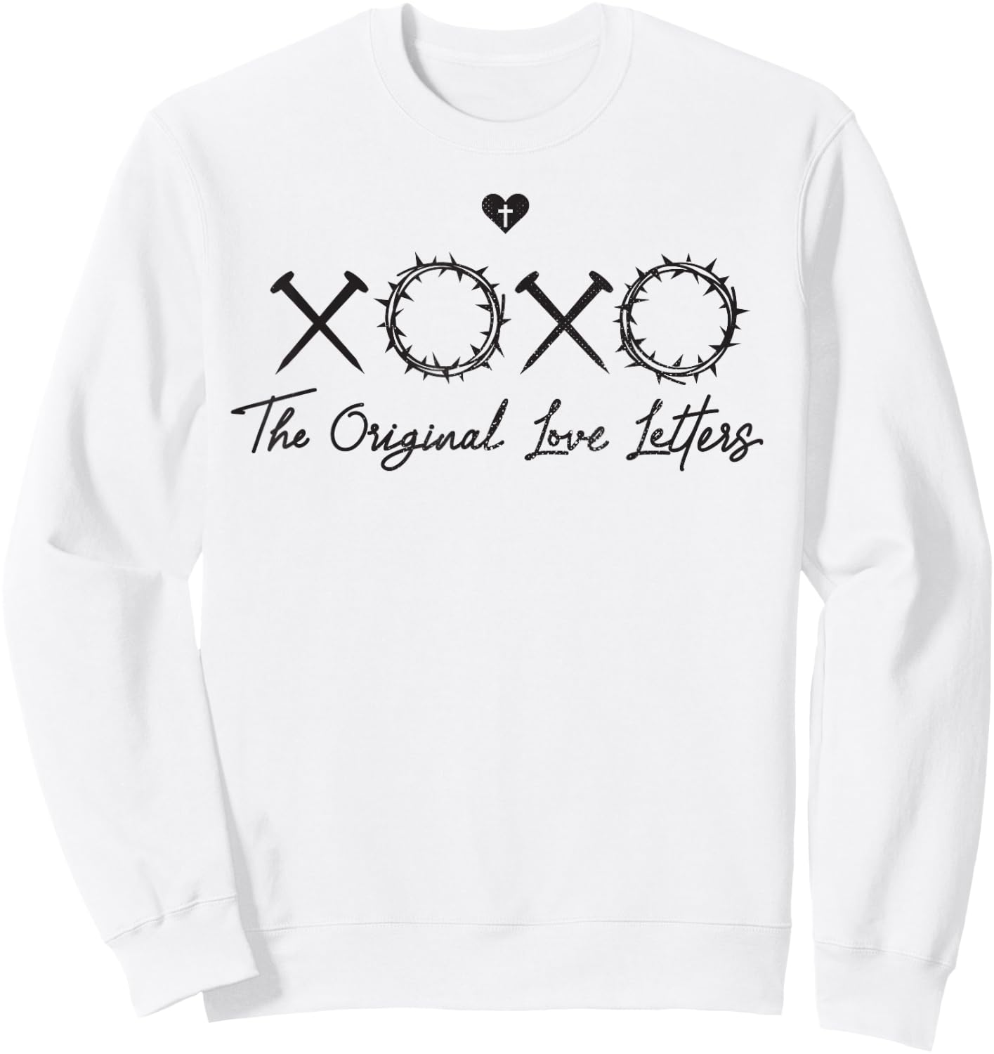 Faithful Flair Vintage XOXO Original Love Letter Christian Sweatshirt - Sweatshirt | White