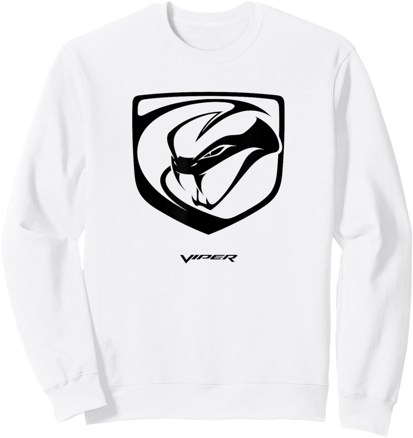 Dodge Men's Grey Viper Logo , Small, Short Sleeve, Classic Fit Sweatshirt - Sweatshirt | White