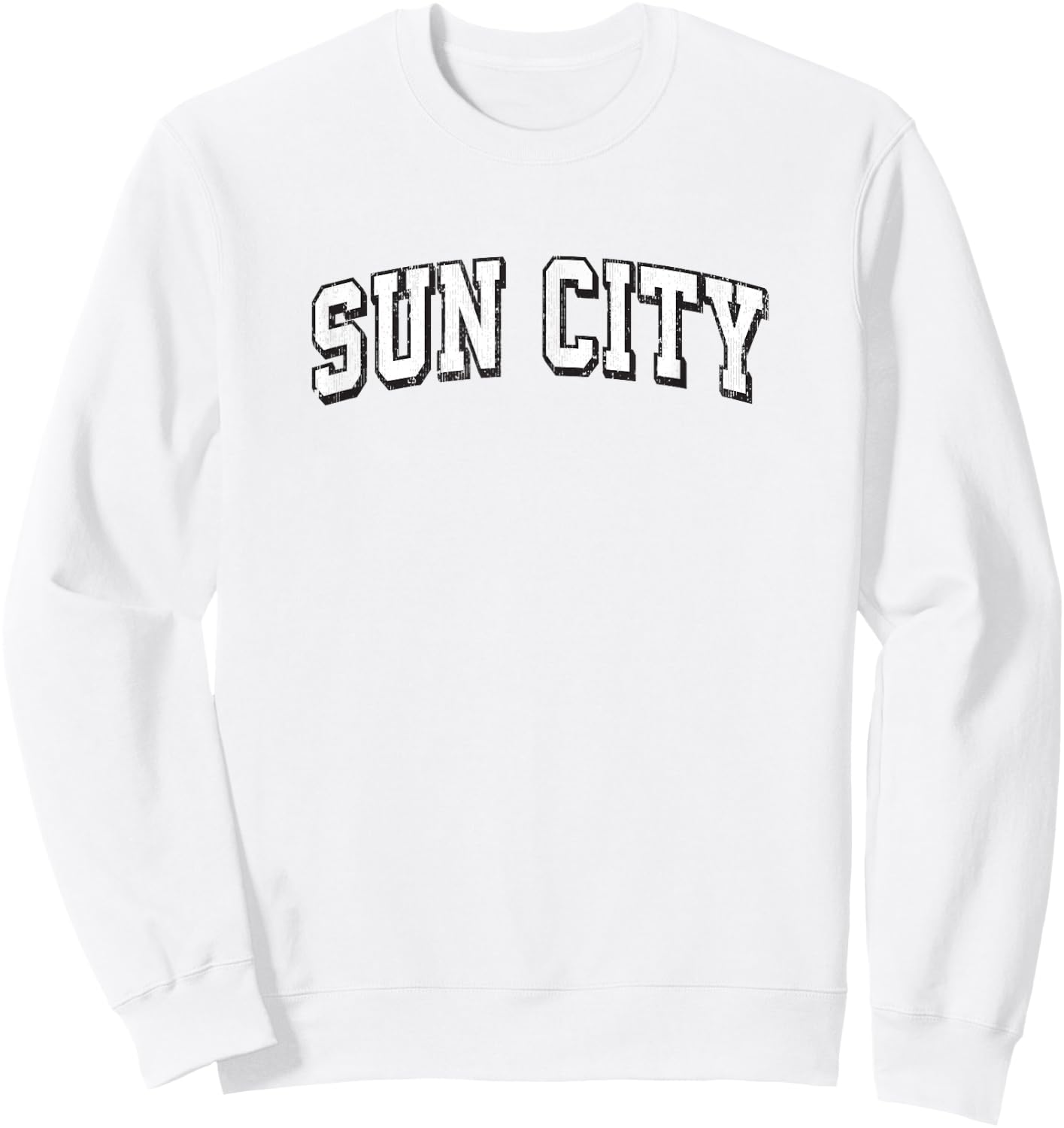 Sun City Arizona Vintage Athletic Sports B&W Print Sweatshirt - Sweatshirt | White