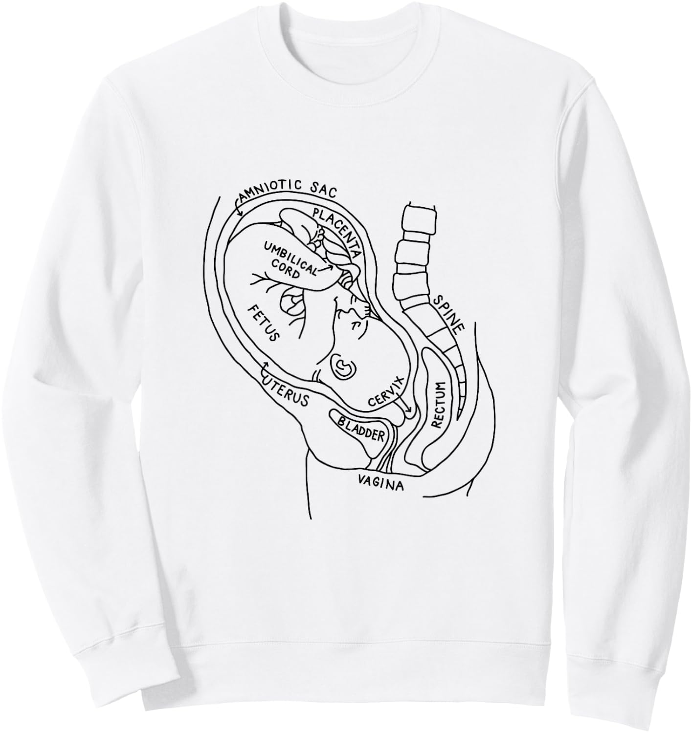 Pregnancy Anatomy Doula Midwife Mom Obstetrician OB GYN Sweatshirt - Sweatshirt | White