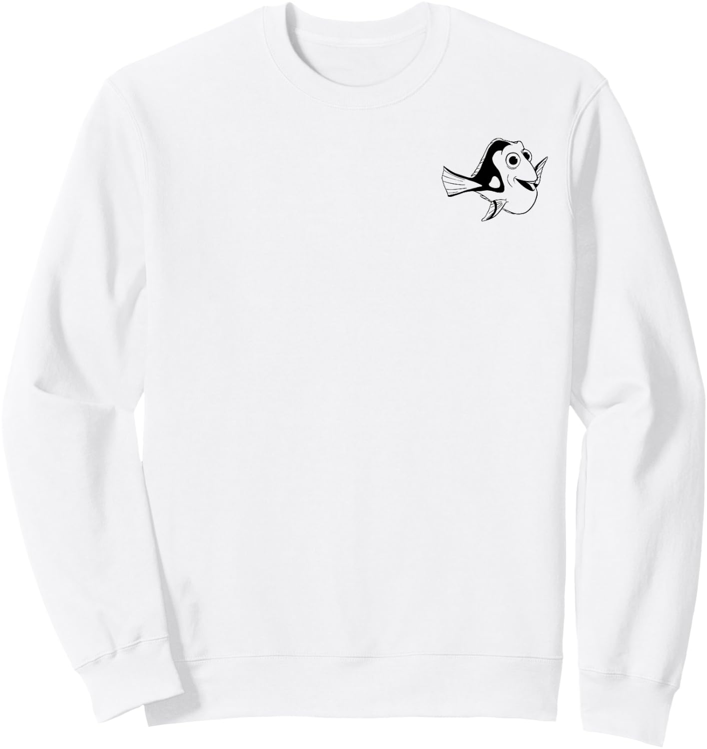 Disney Pixar Finding Nemo Dory Outline Pocket Wave Sweatshirt - Sweatshirt | White