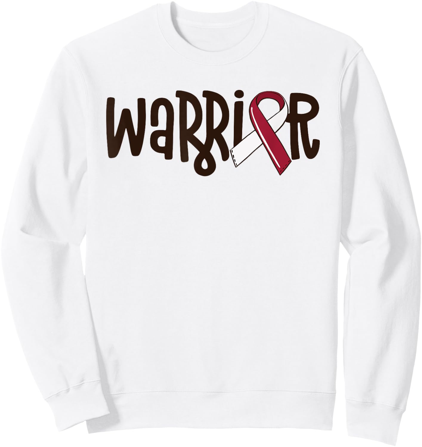 Oral Cancer Warrior Head And Neck Cancer Burgundy Ribbon Sweatshirt - Sweatshirt | White