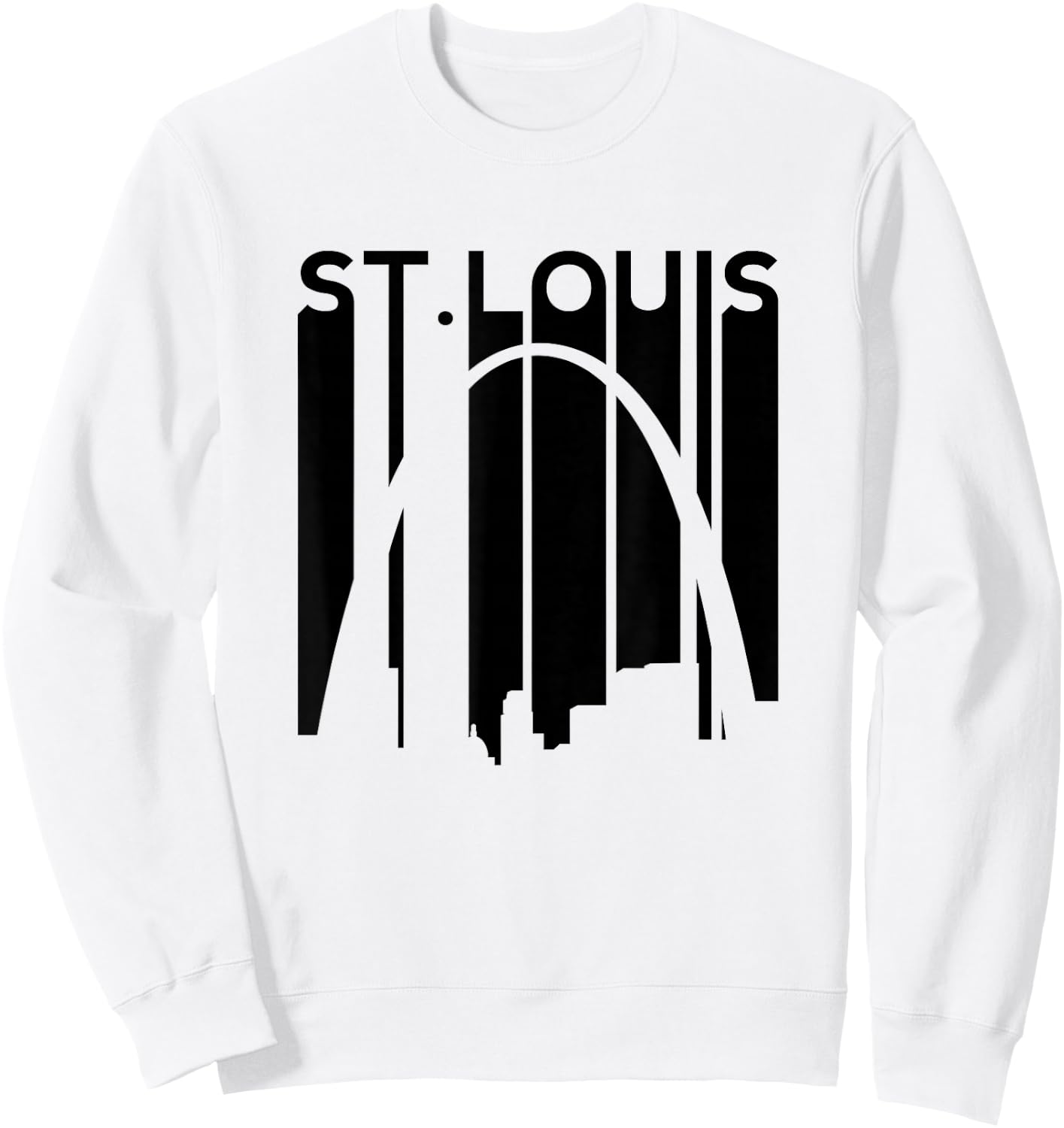 St Louis Missouri Gateway Arch Retro Mississippi River Lou Sweatshirt - Sweatshirt | White