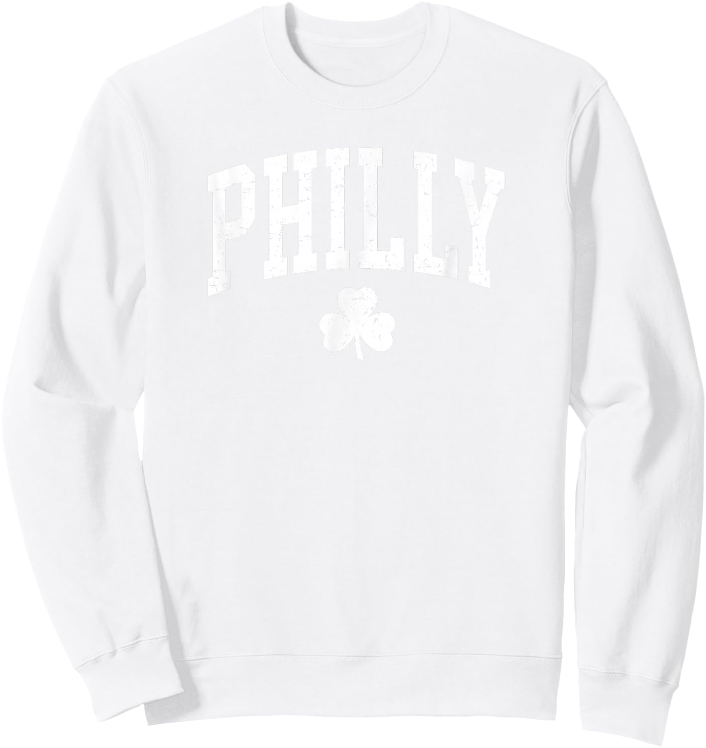 Retro Philly Philadelphia St Patricks Day Clover Boys Girls Sweatshirt - Sweatshirt | White