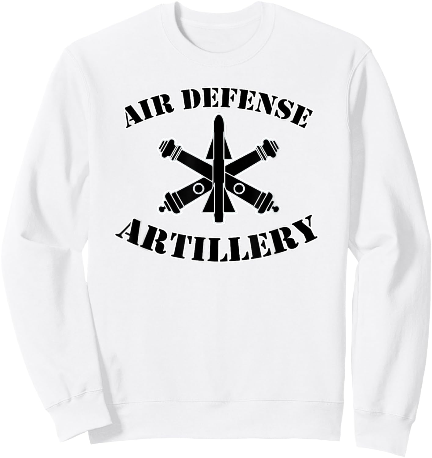 Army Air Defense Artillery Insignia Badge - Dark Sweatshirt - Sweatshirt | White