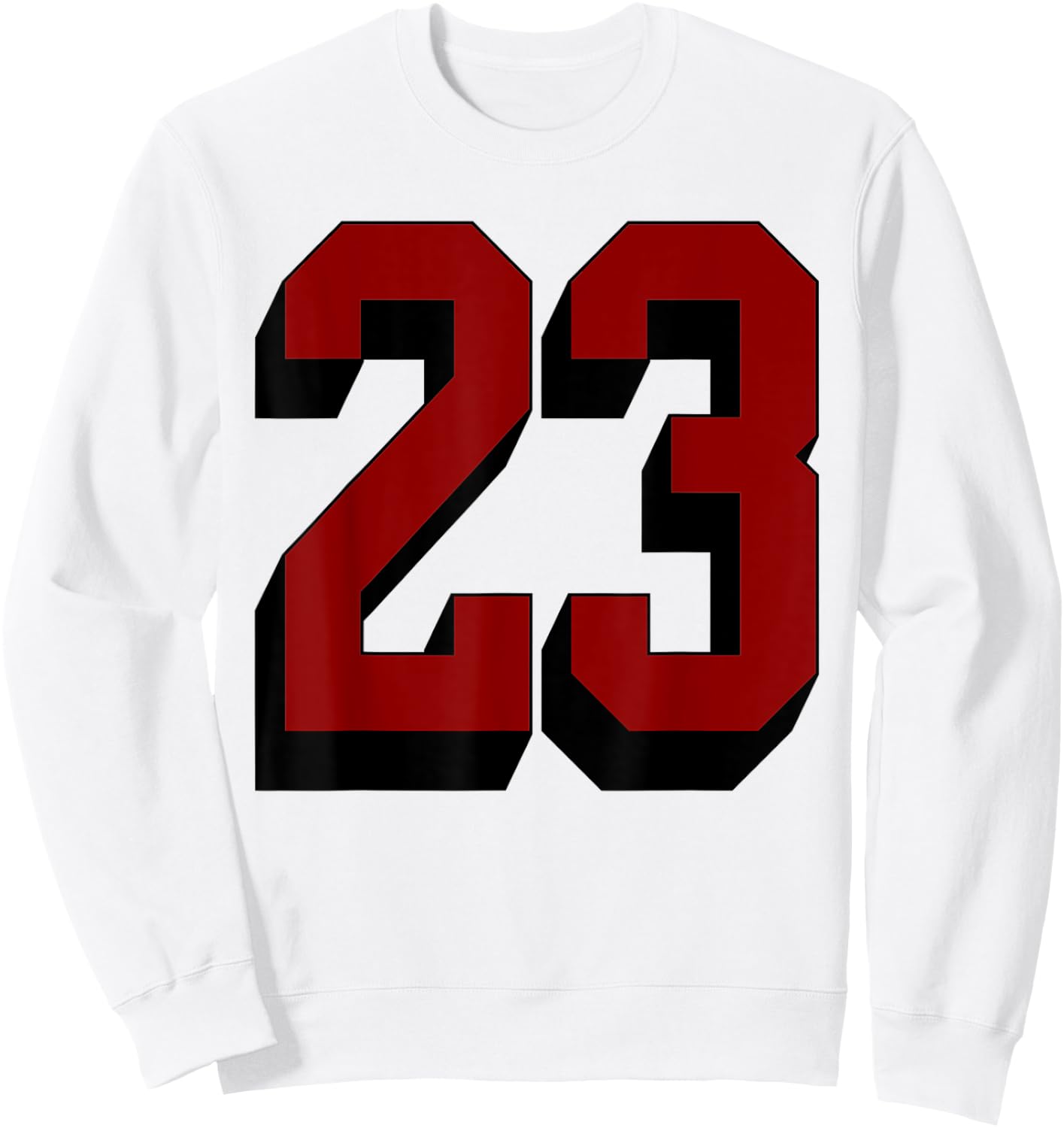 #23 Number 23 Varsity Fan Sports Team White Jersey Sweatshirt - Sweatshirt | White