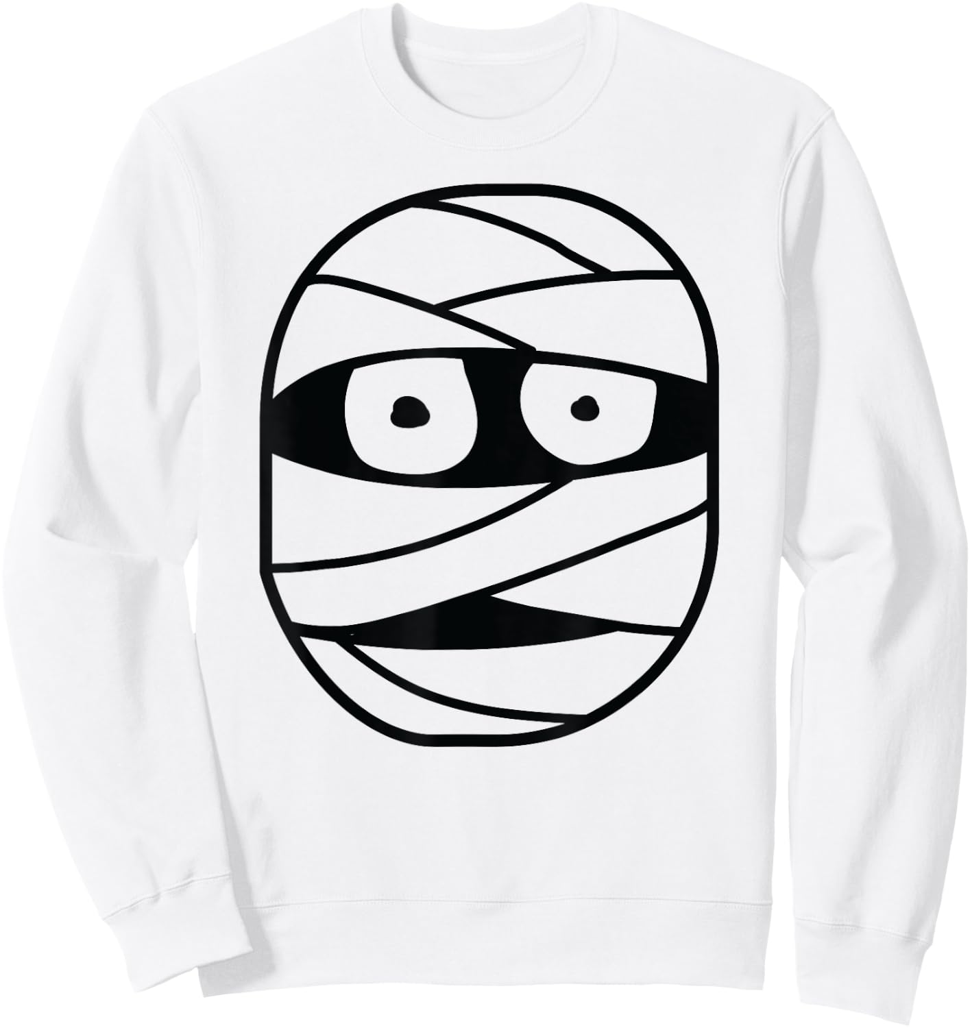 Halloween Mummy Face Costume Kids Men Women Boys Girls Sweatshirt - Sweatshirt | White