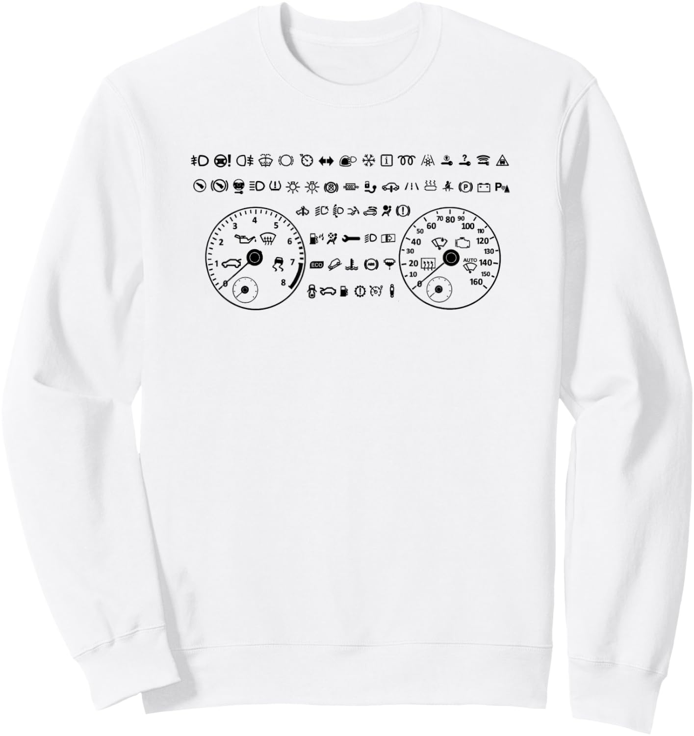 Dashboard Indicator Lights Sweatshirt - Sweatshirt | White